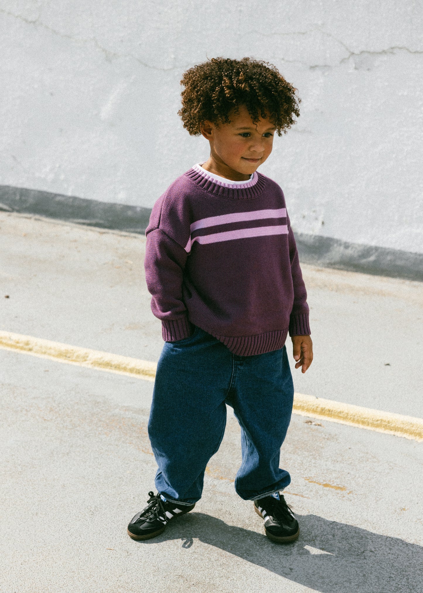 Double Stripe Knit- Plum