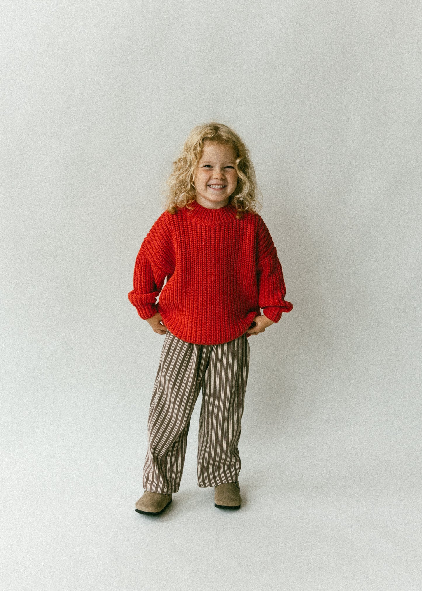 Striped Terry Pants- Brown