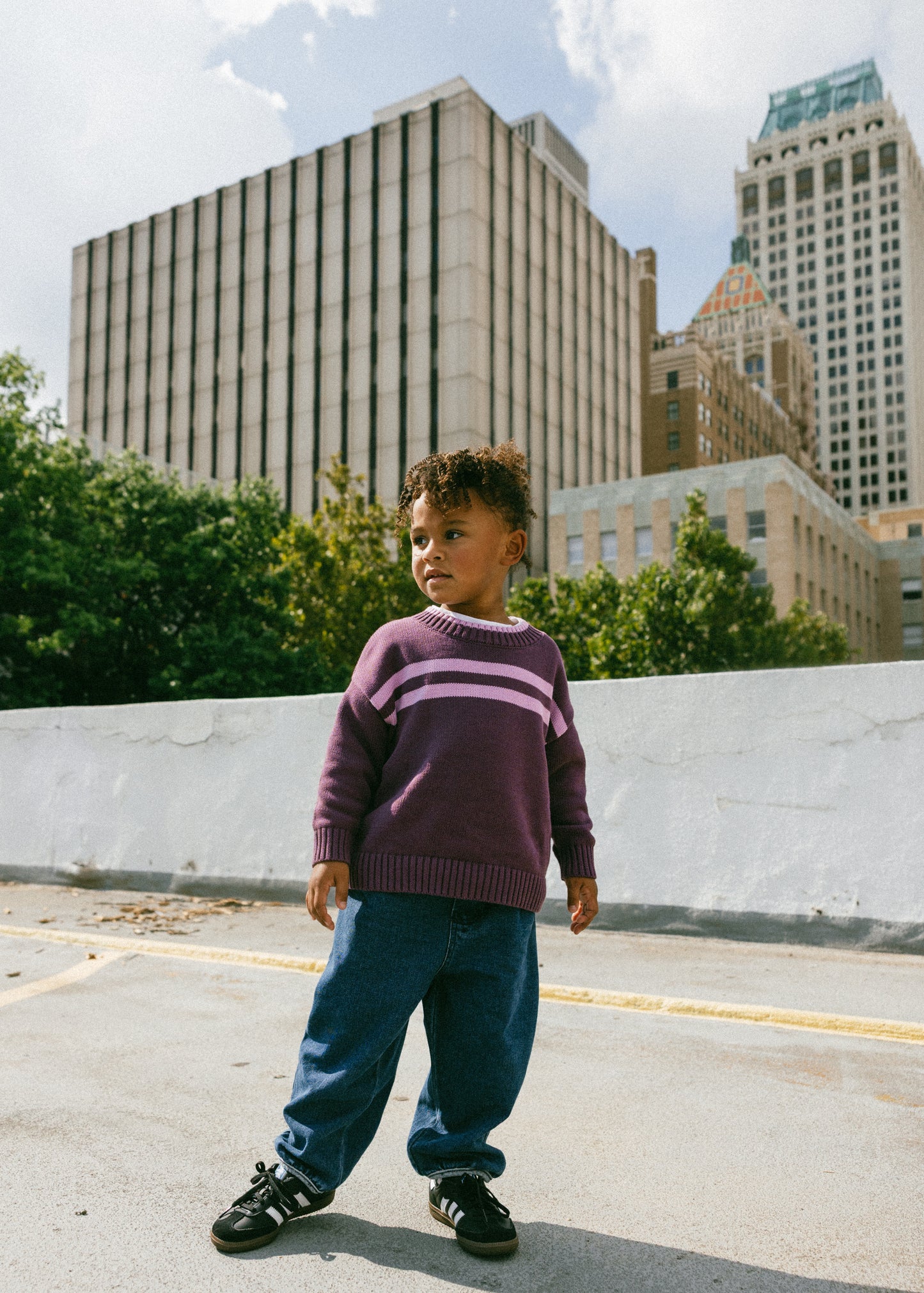 Double Stripe Knit- Plum