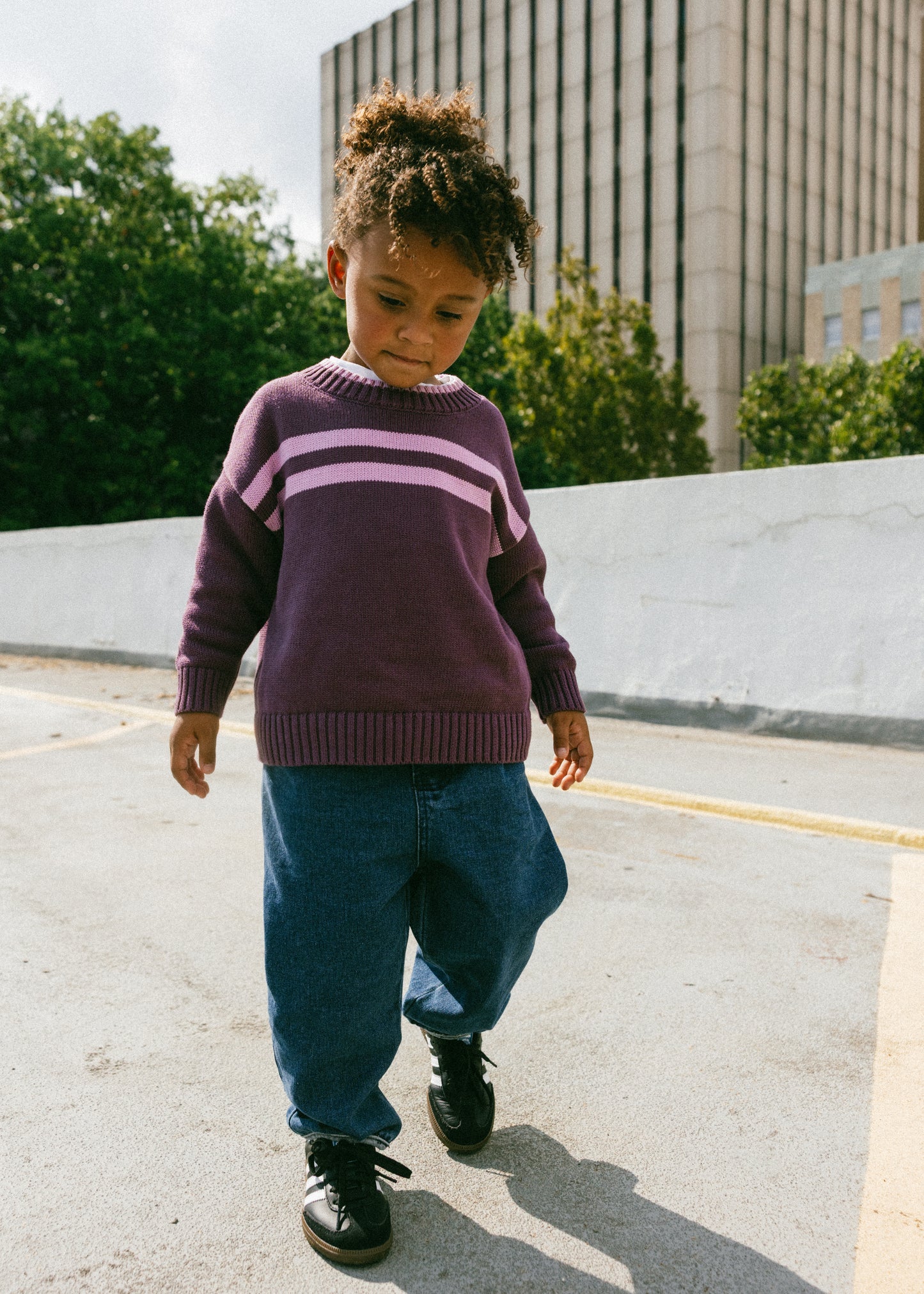 Double Stripe Knit- Plum