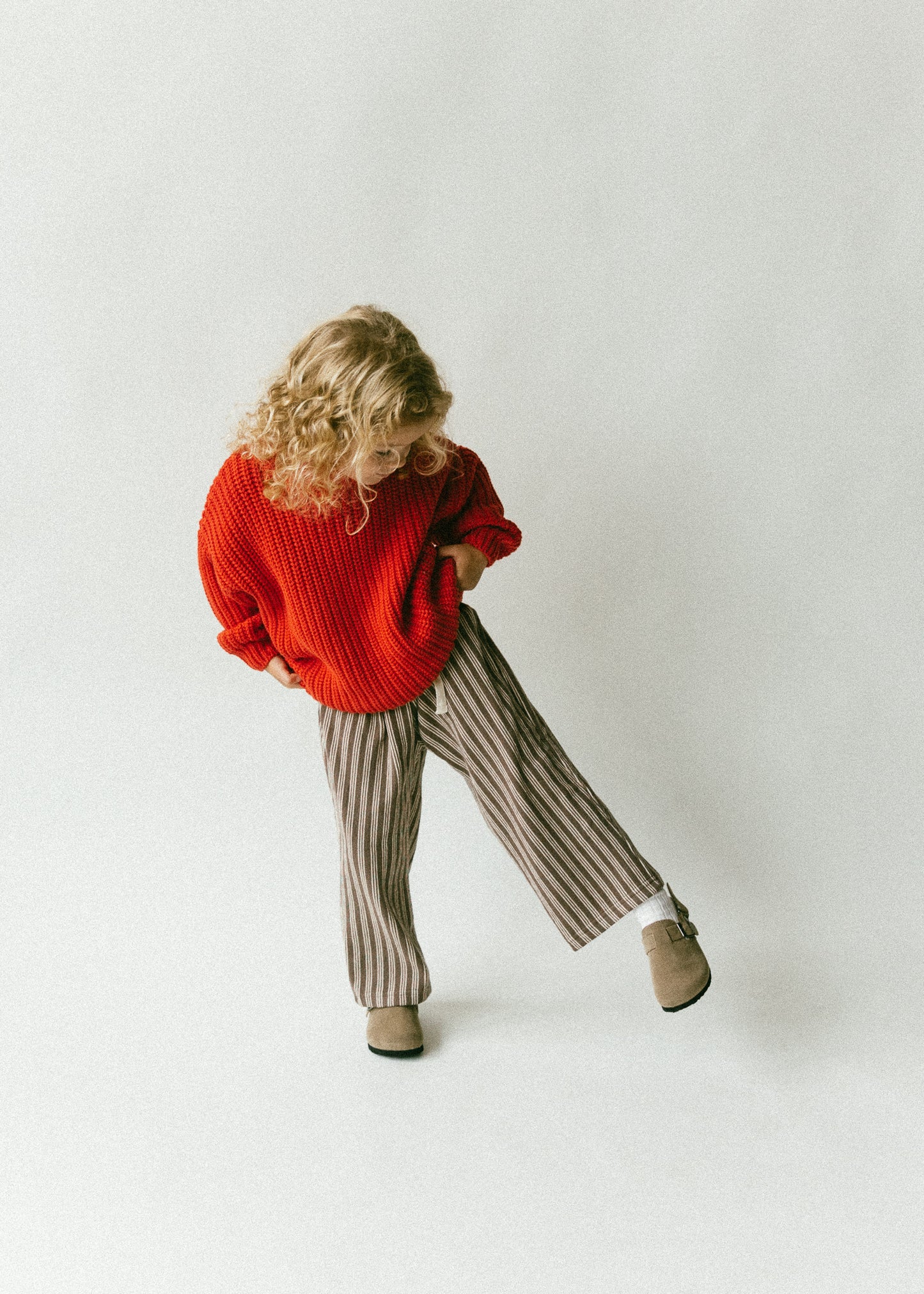 Striped Terry Pants- Brown