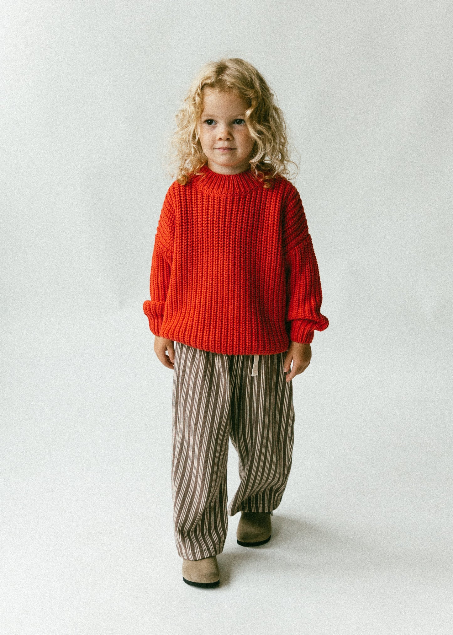 Striped Terry Pants- Brown