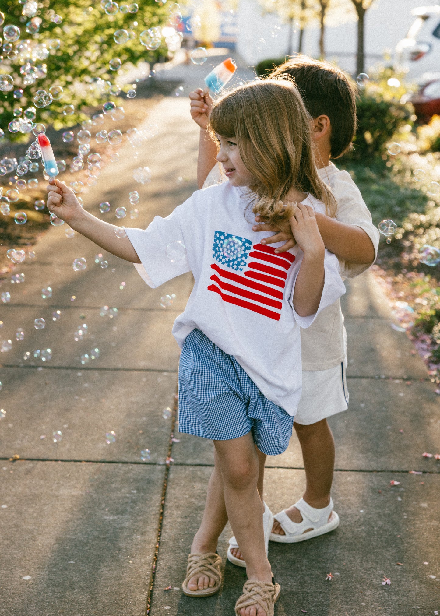 Oversized Graphic Tee- Flag