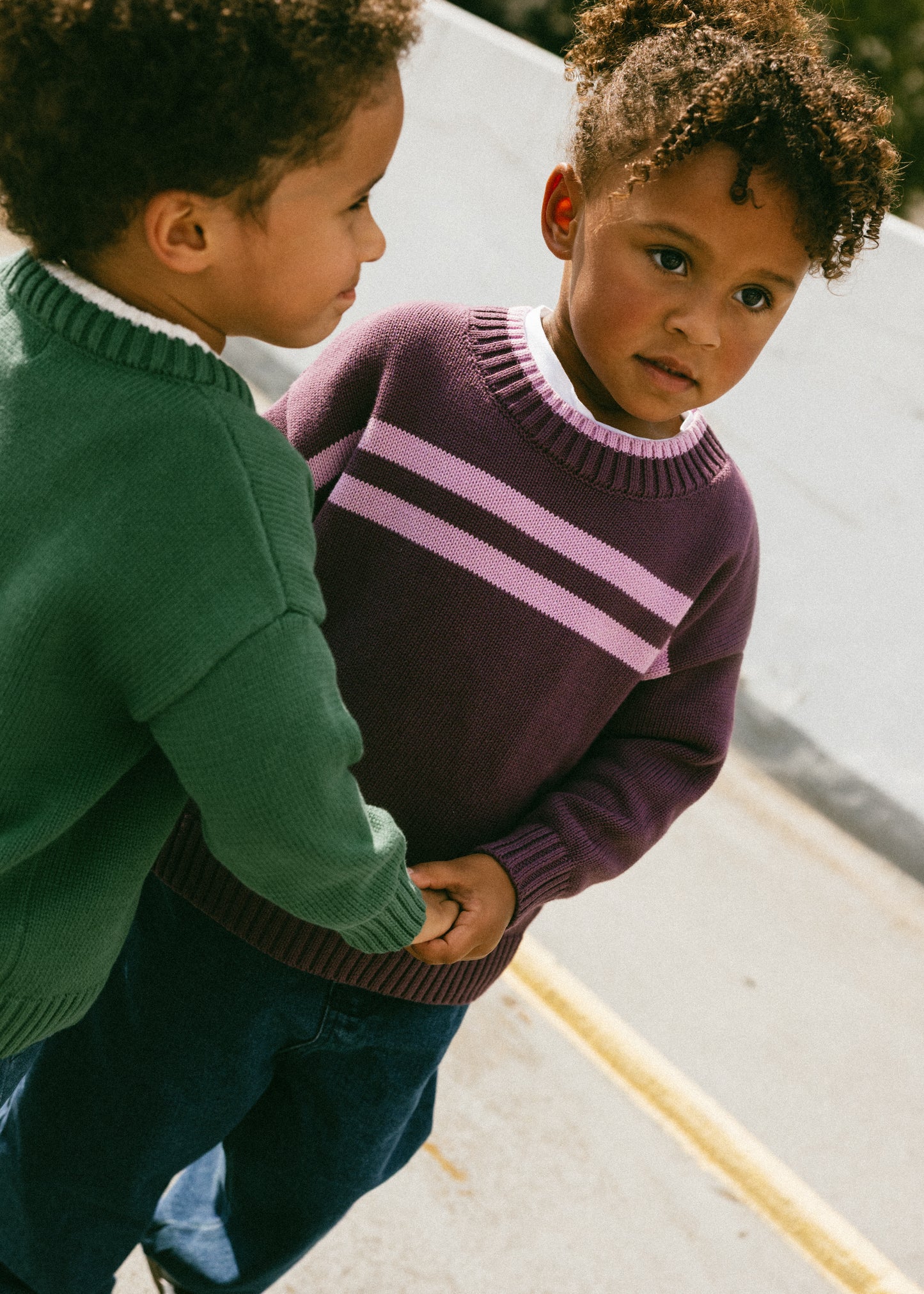 Double Stripe Knit- Plum
