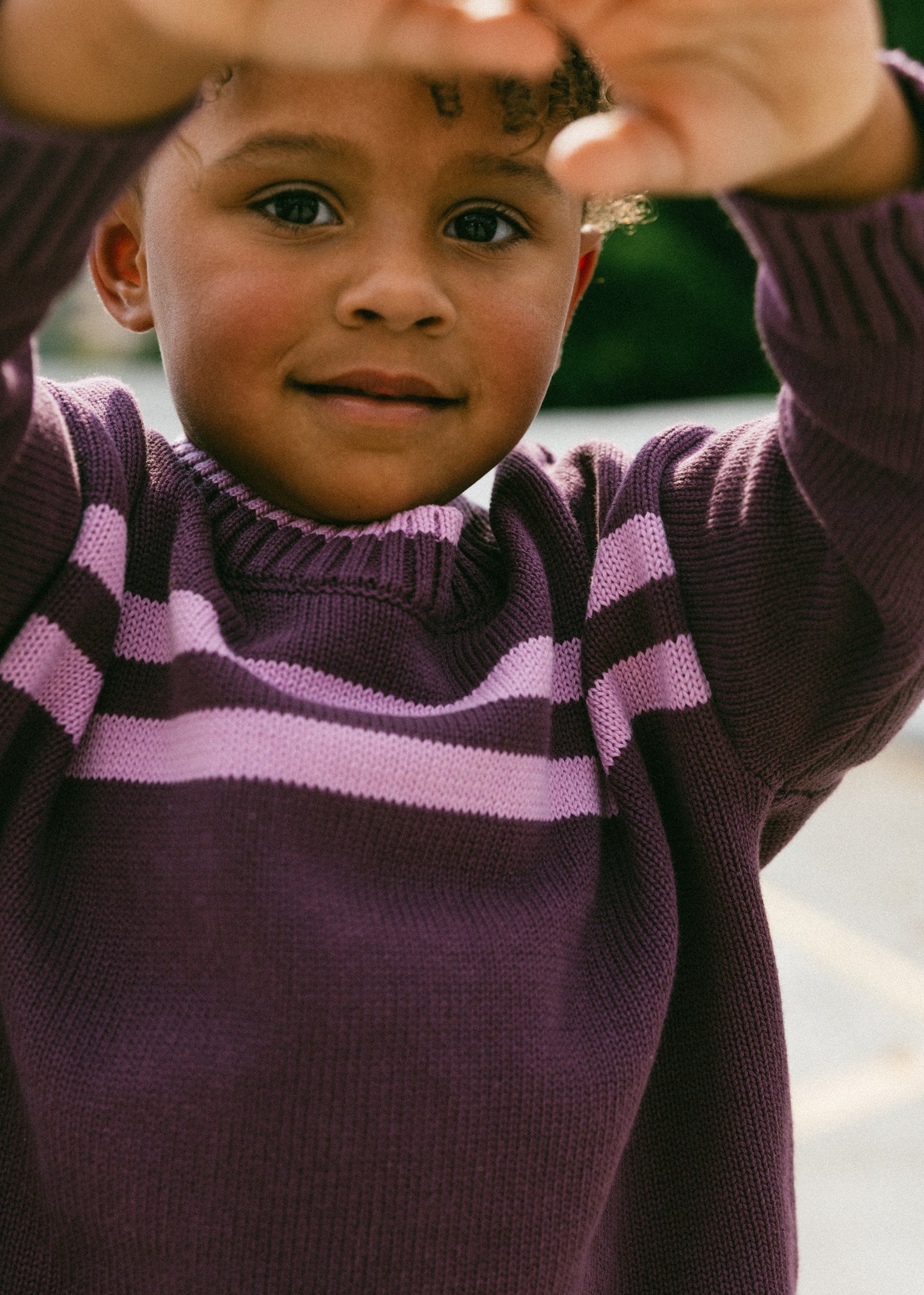 Double Stripe Knit- Plum