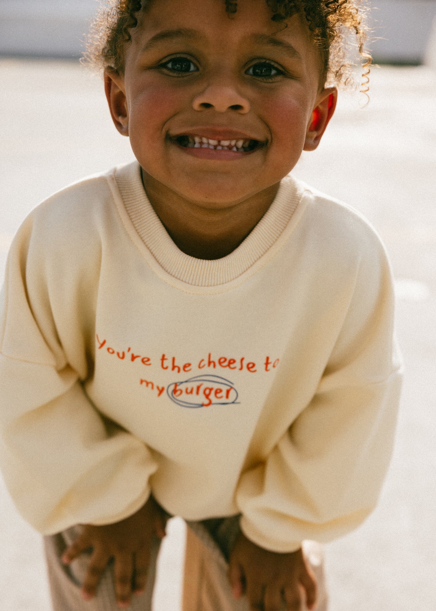 Graphic Crewneck- Burger- Butter Yellow