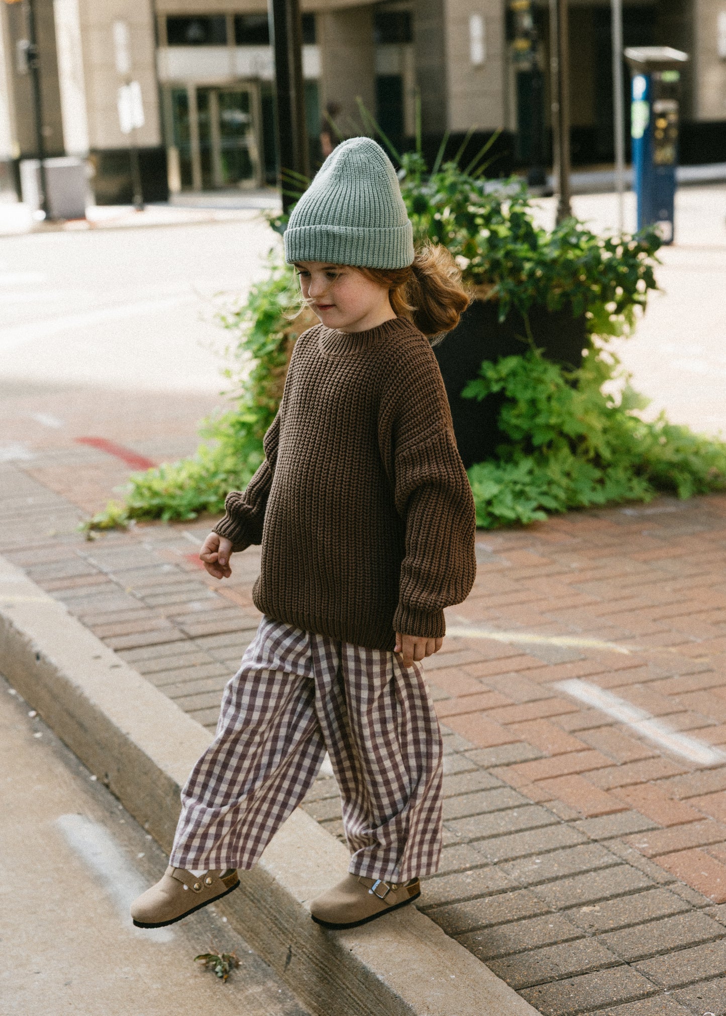 Soft Gingham Pants- Light Purple