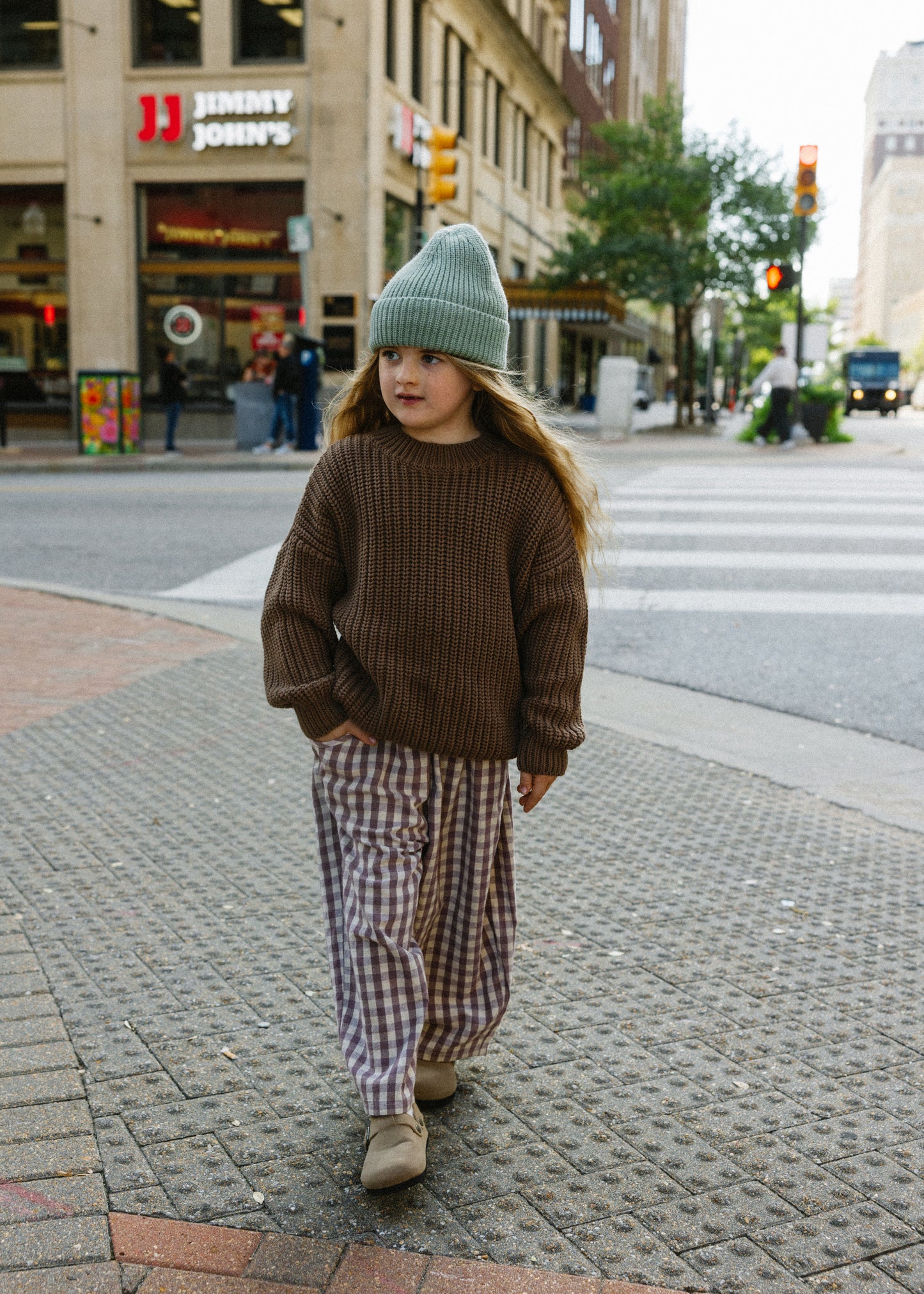 Soft Gingham Pants- Light Purple