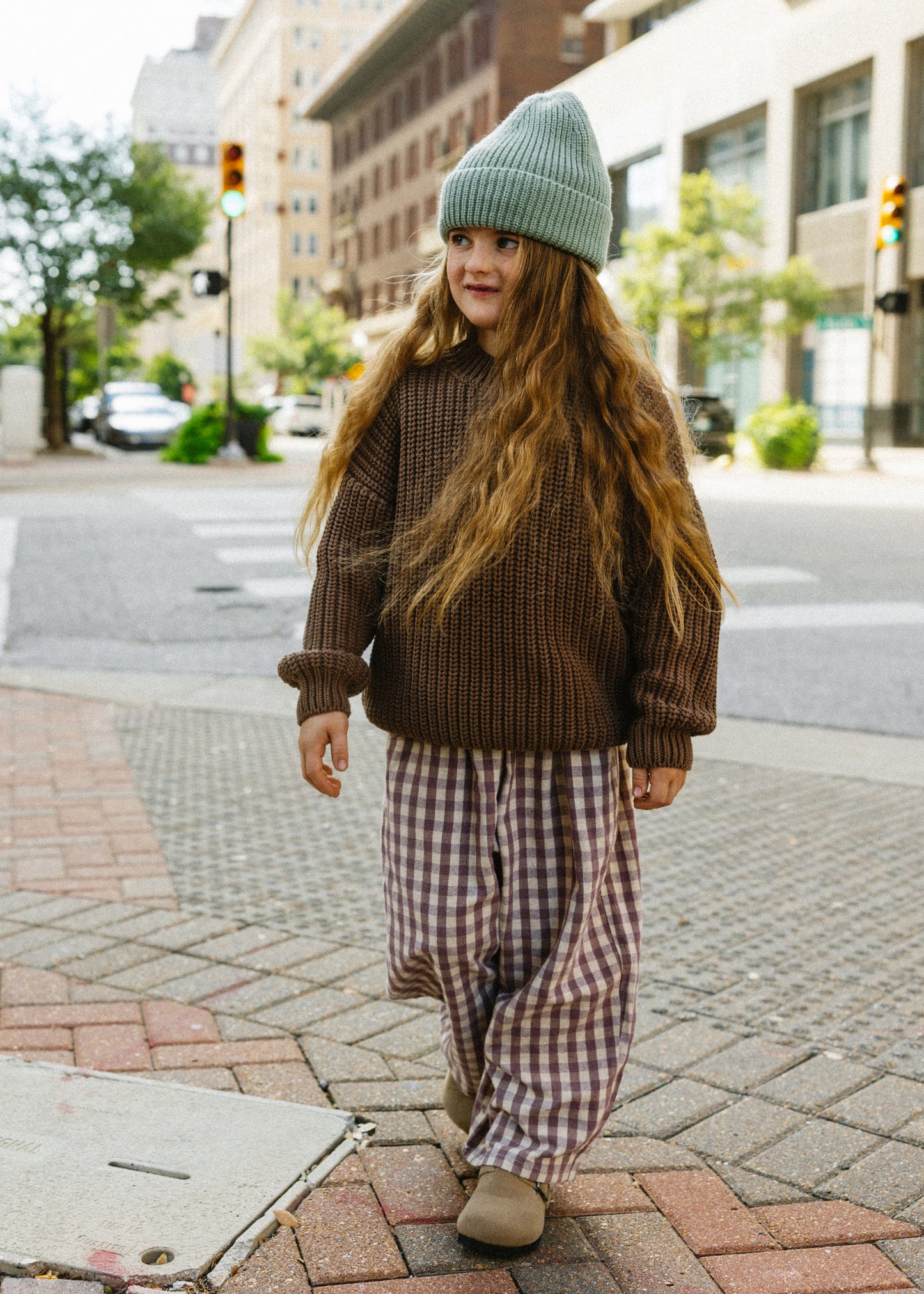 Soft Gingham Pants- Light Purple