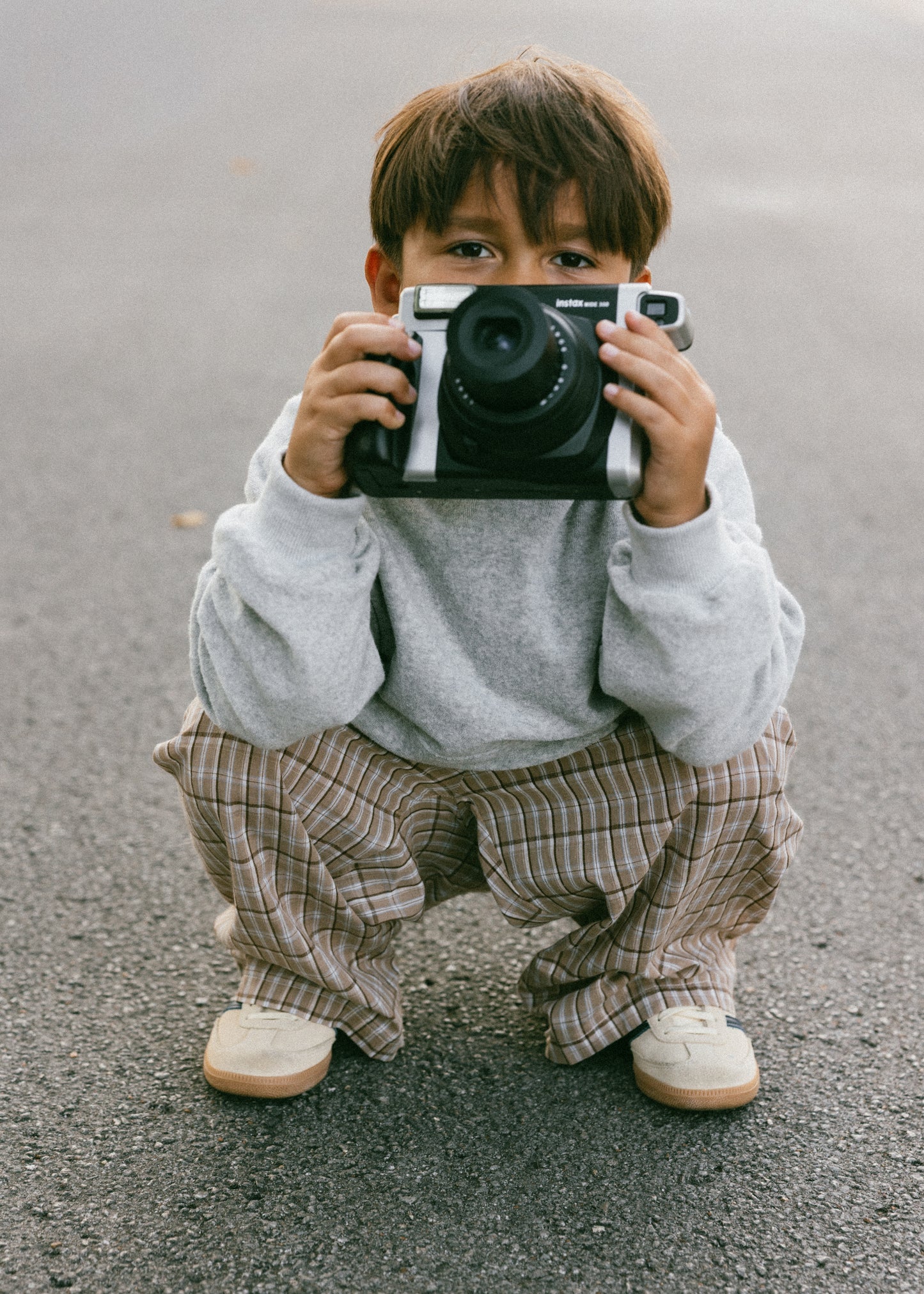 Plaid Cotton Pant- Tan