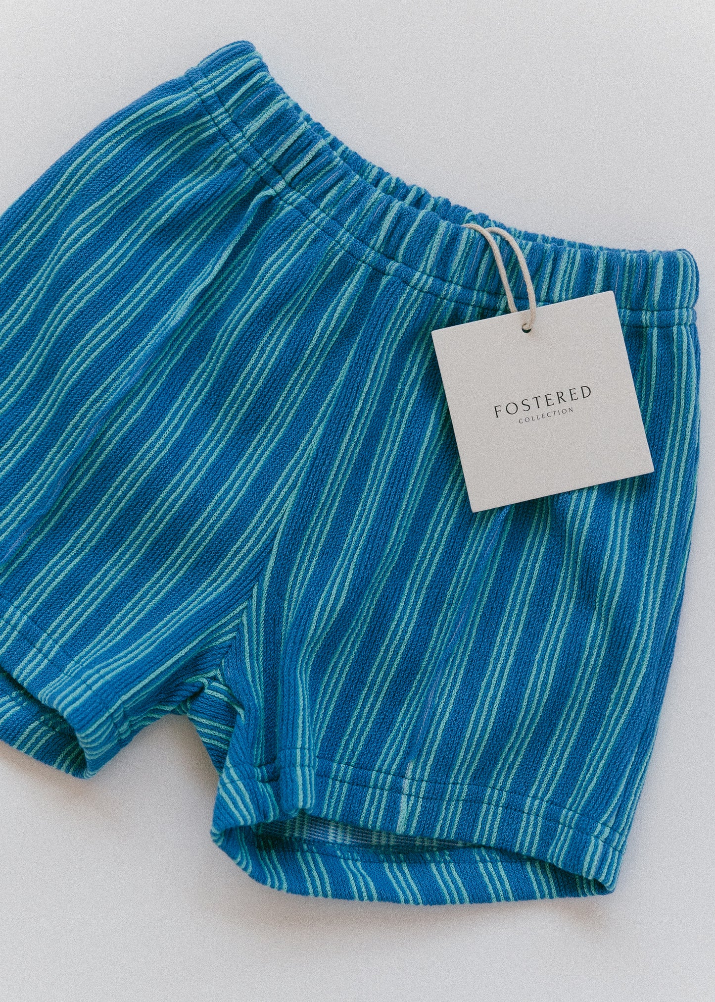 Striped Terry Shorts- Blue