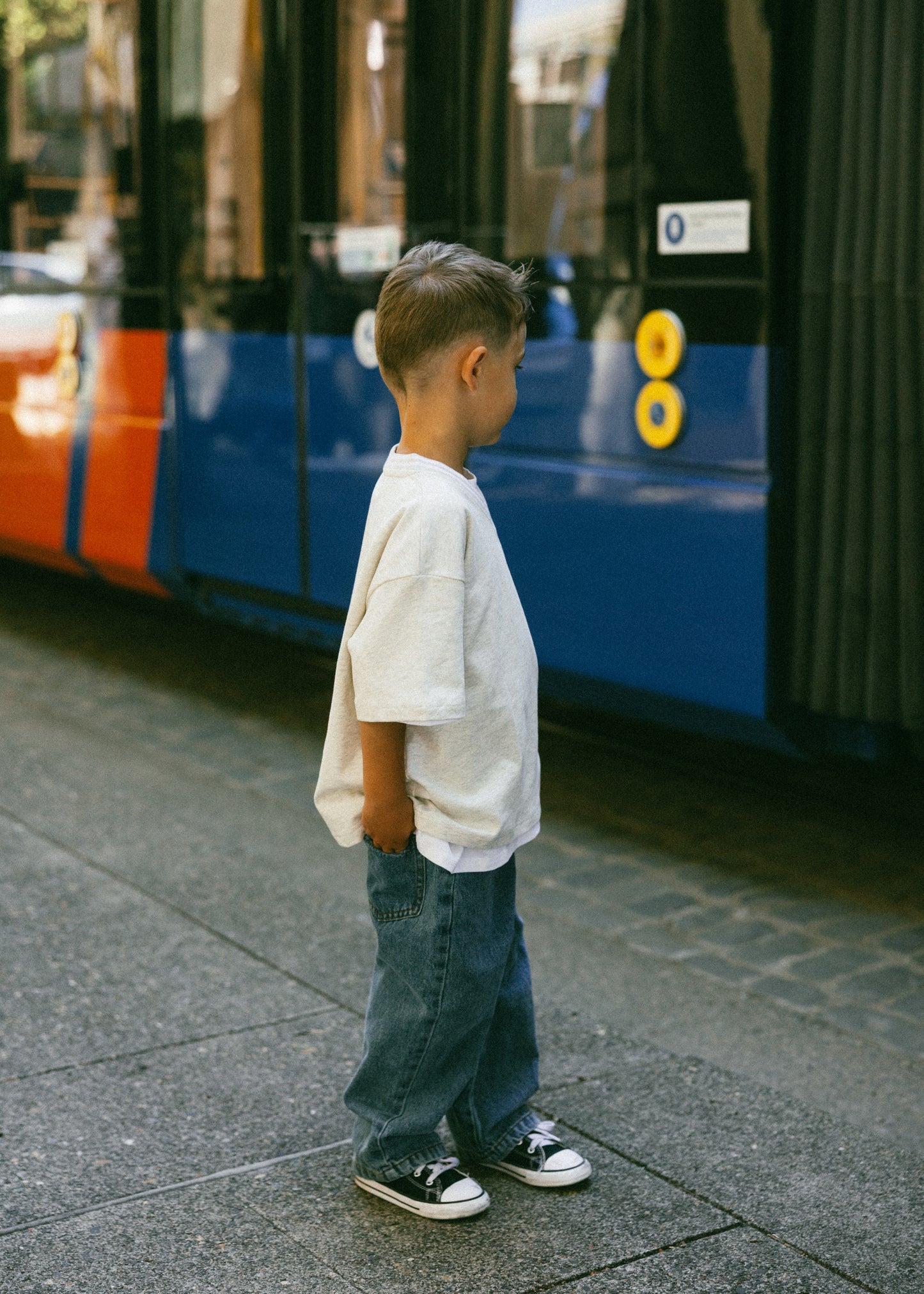 Varsity V-Neck Tee- Gray Melange