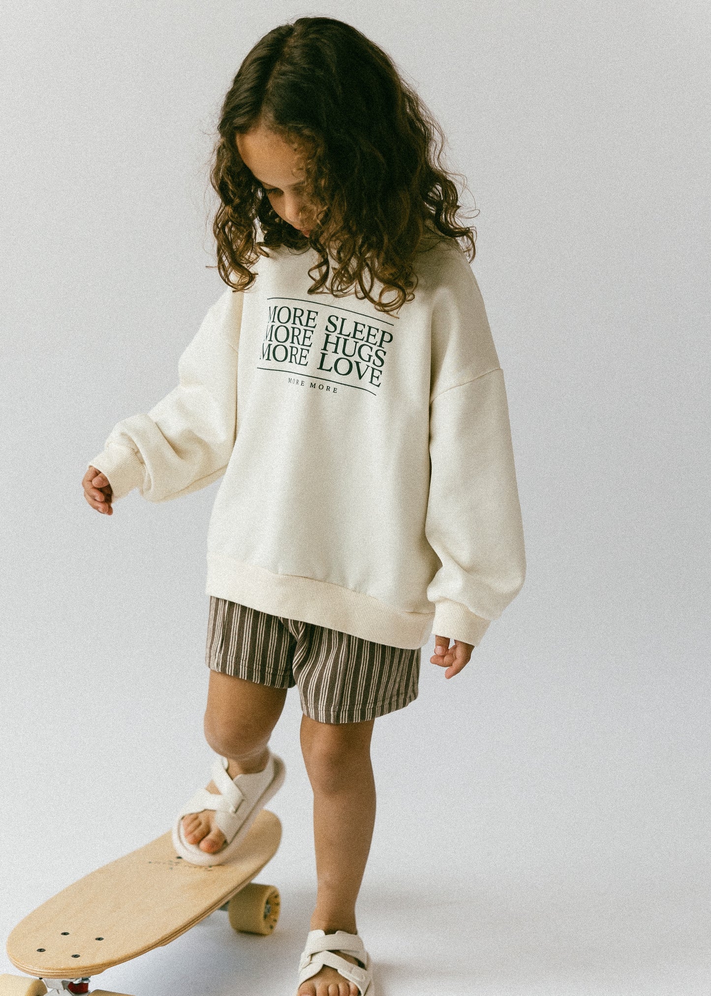 Striped Terry Shorts- Brown