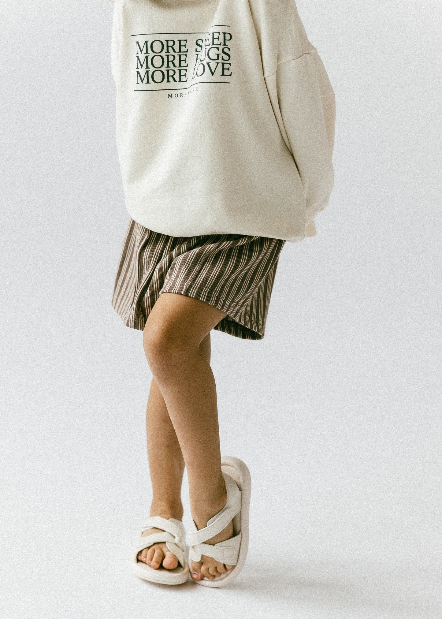 Striped Terry Shorts- Brown