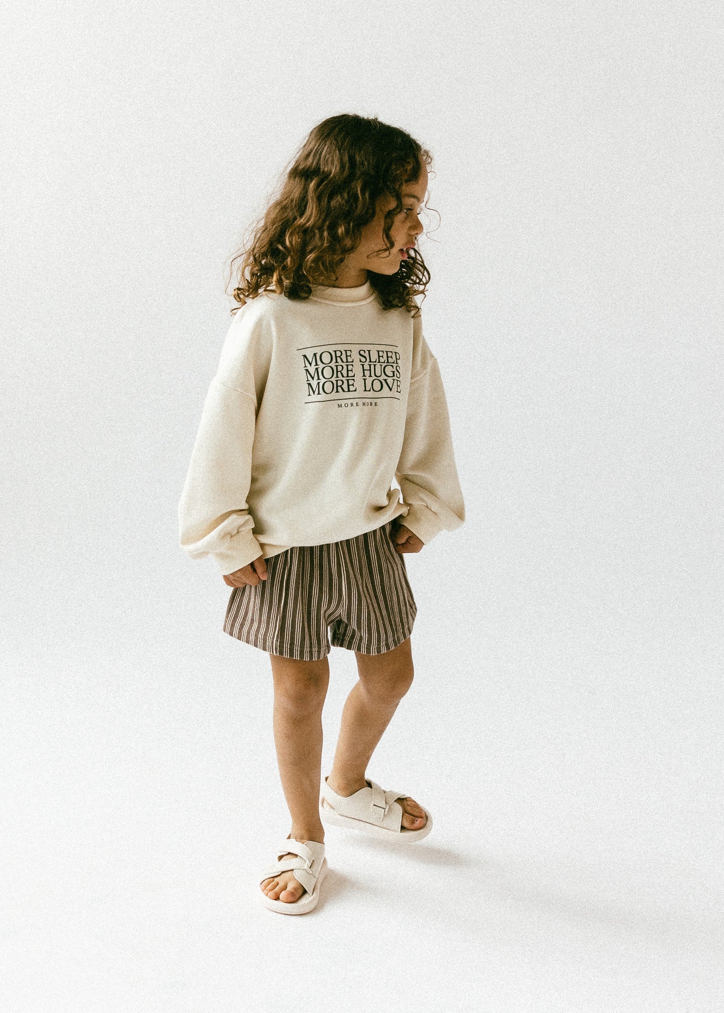 Striped Terry Shorts- Brown