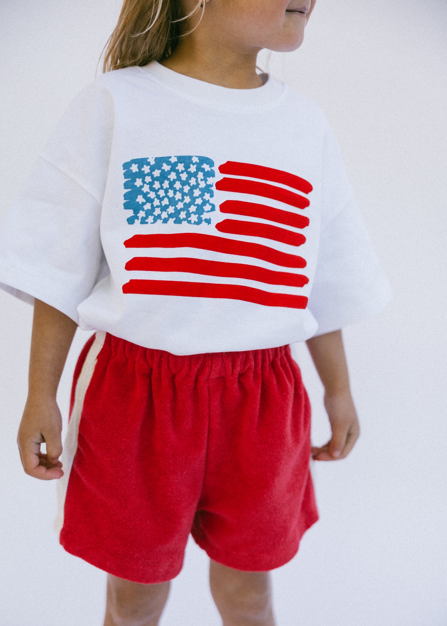 Oversized Graphic Tee- Flag