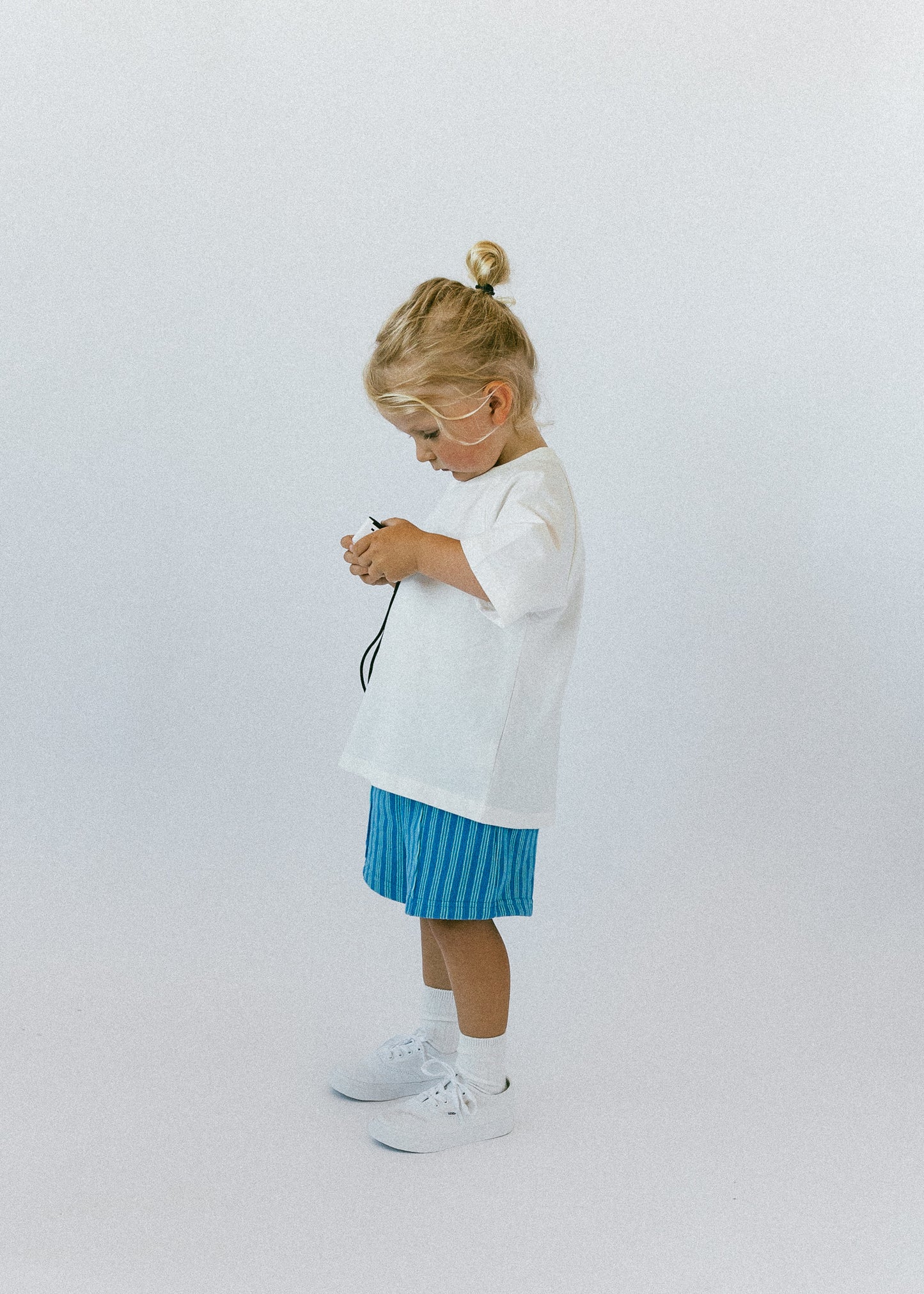 Striped Terry Shorts- Blue