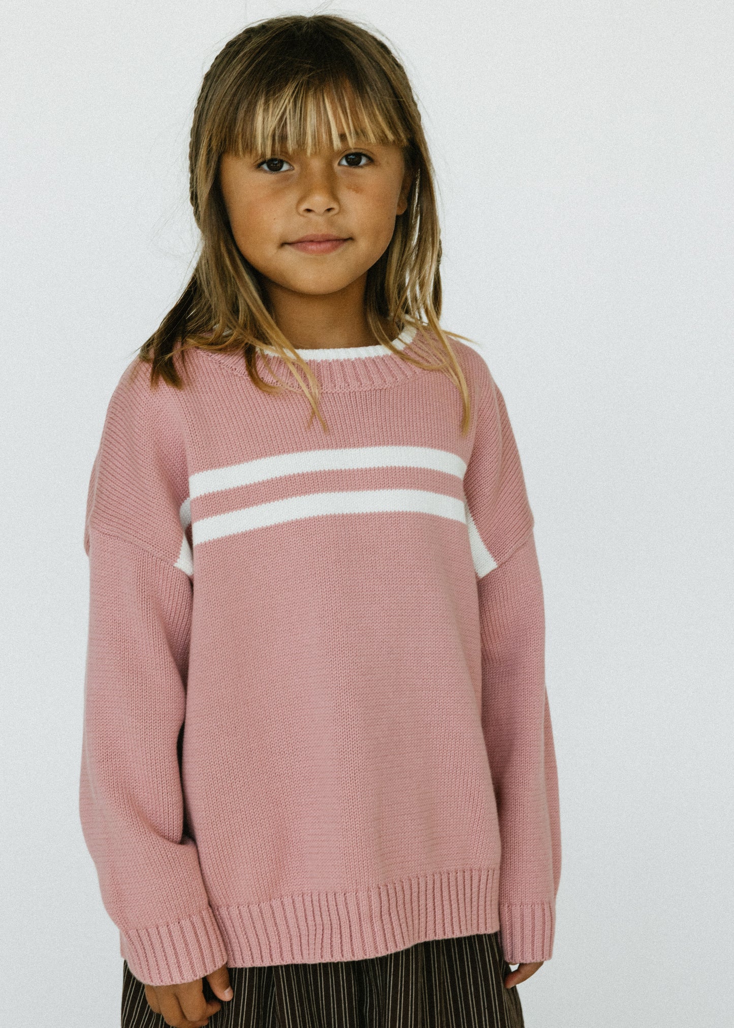 Double Stripe Knit- Rose Pink