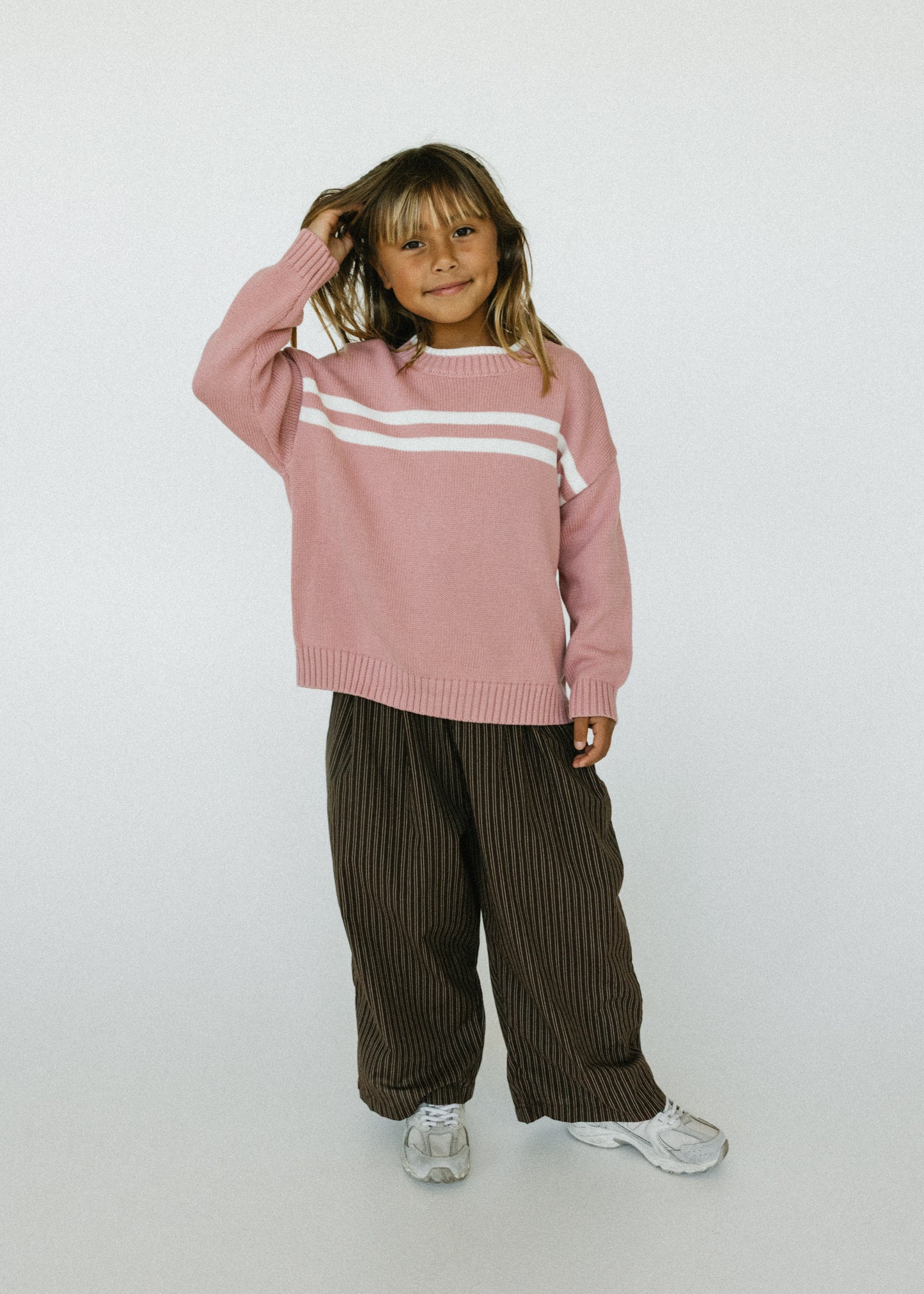 Lightweight Cotton Pants- Striped Brown