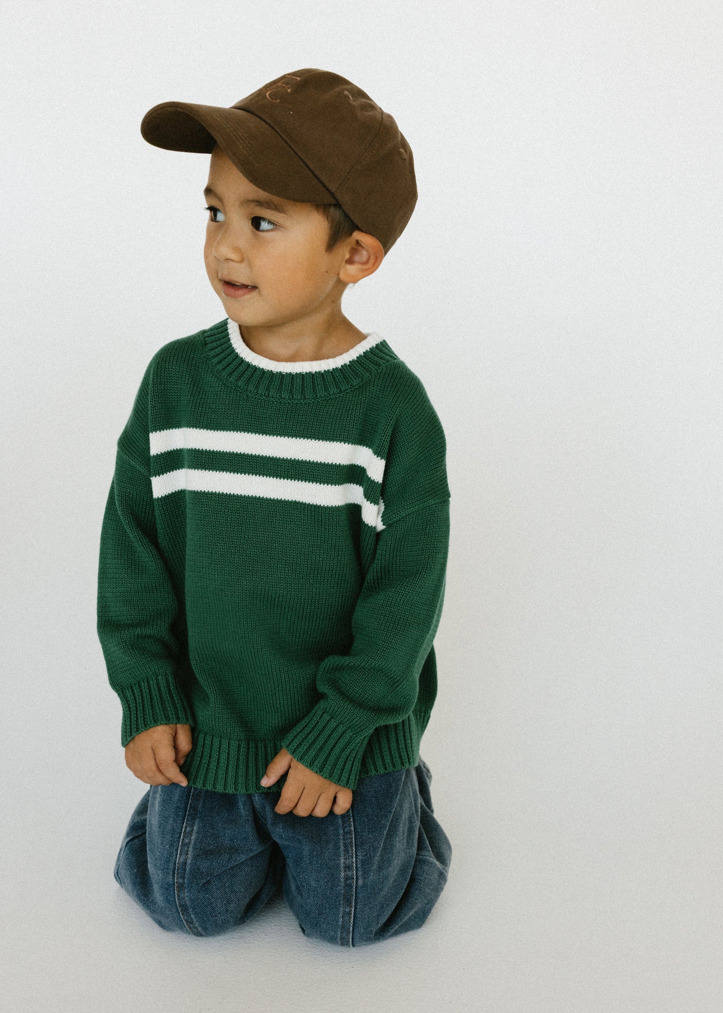Double Stripe Knit- Forest Green