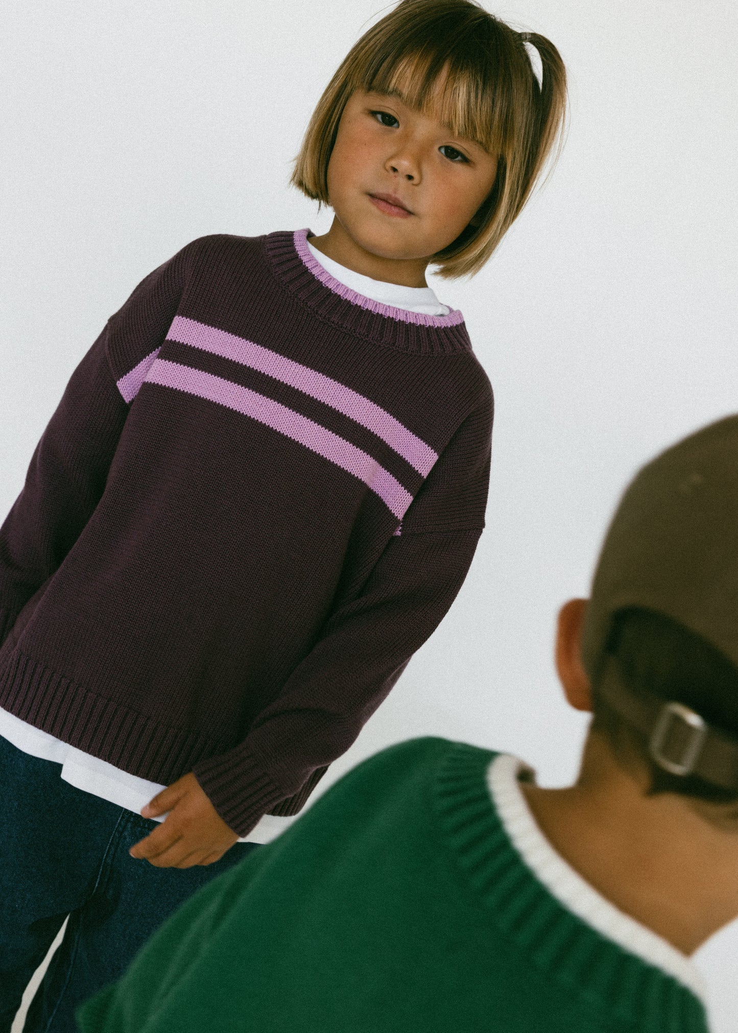 Double Stripe Knit- Plum