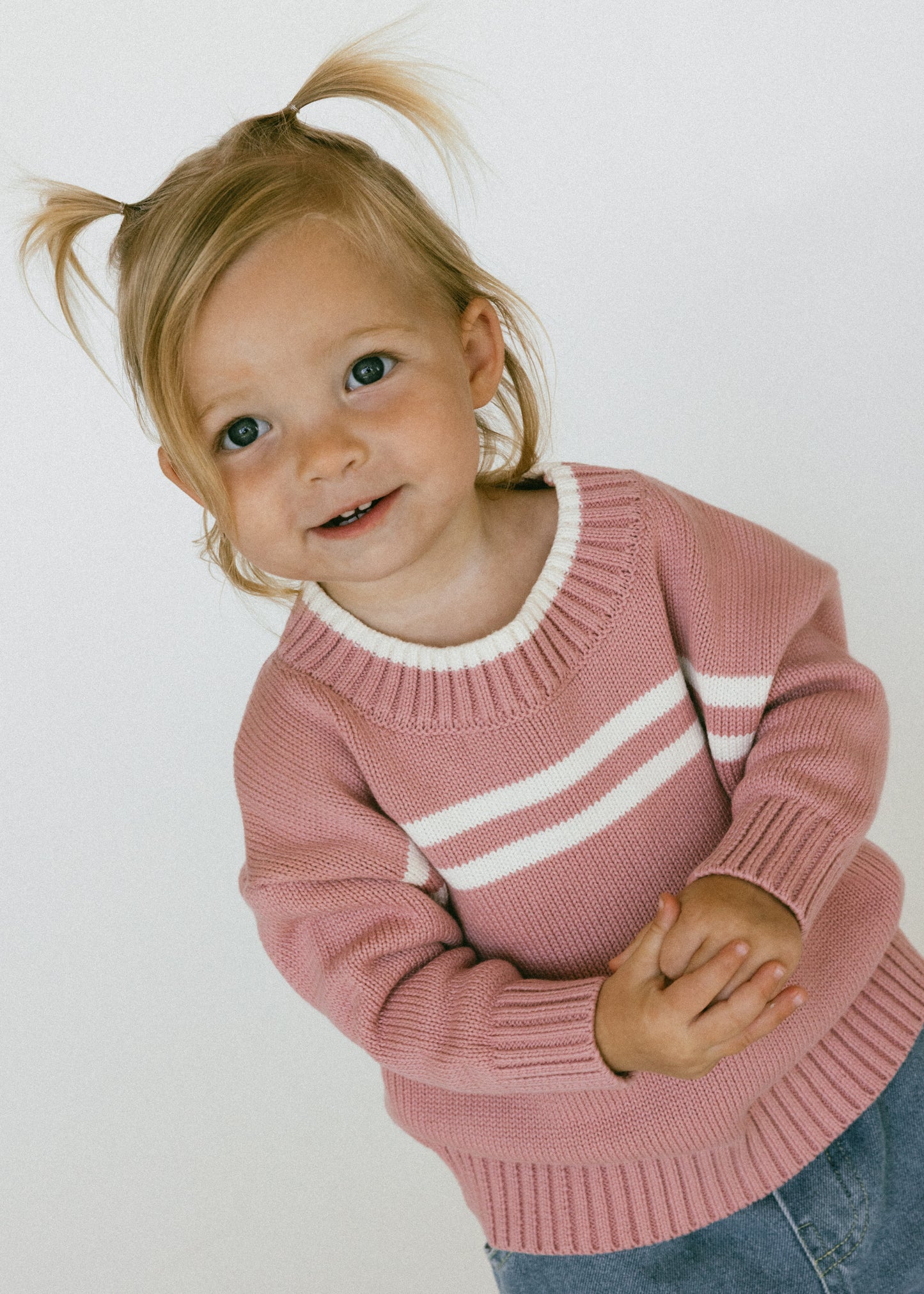Double Stripe Knit- Rose Pink