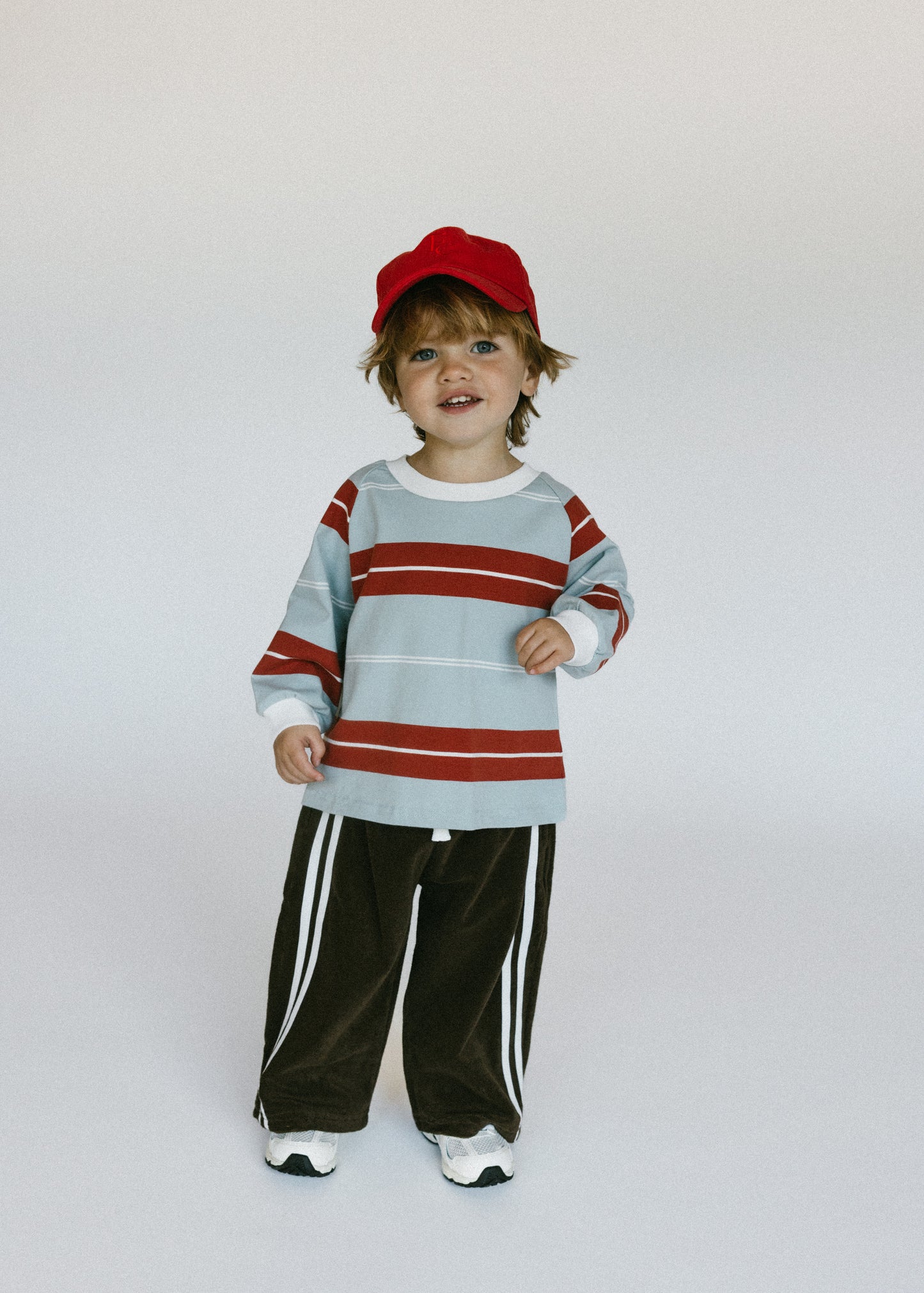 Retro Stripe Long Sleeve- Light Blue