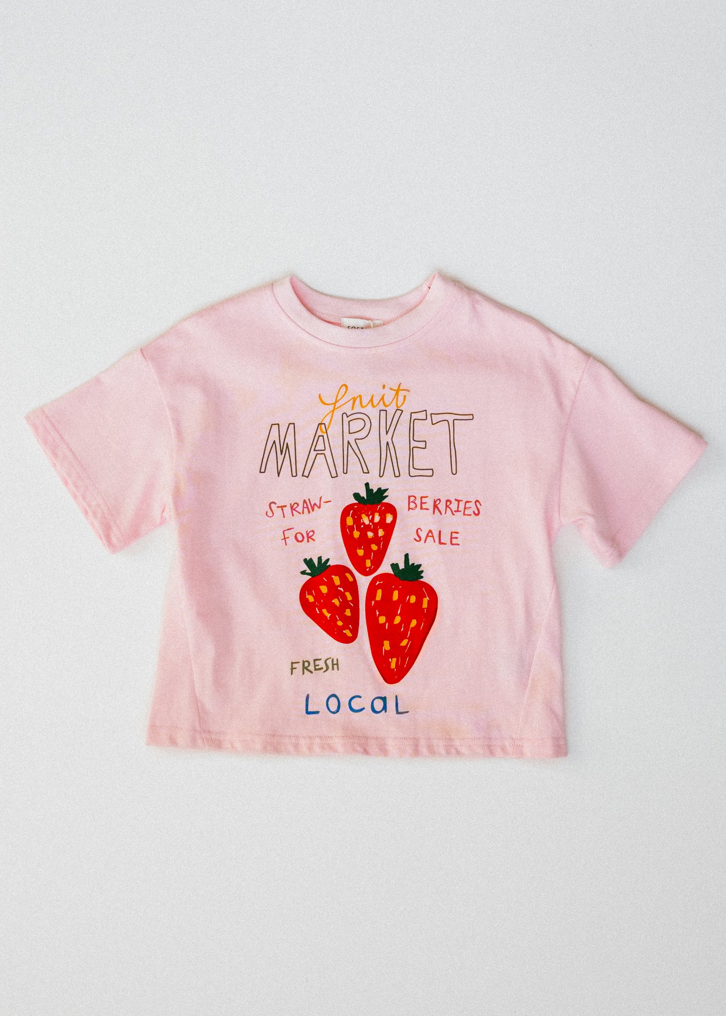 Oversized Graphic Tee- Fruit Market- Pink