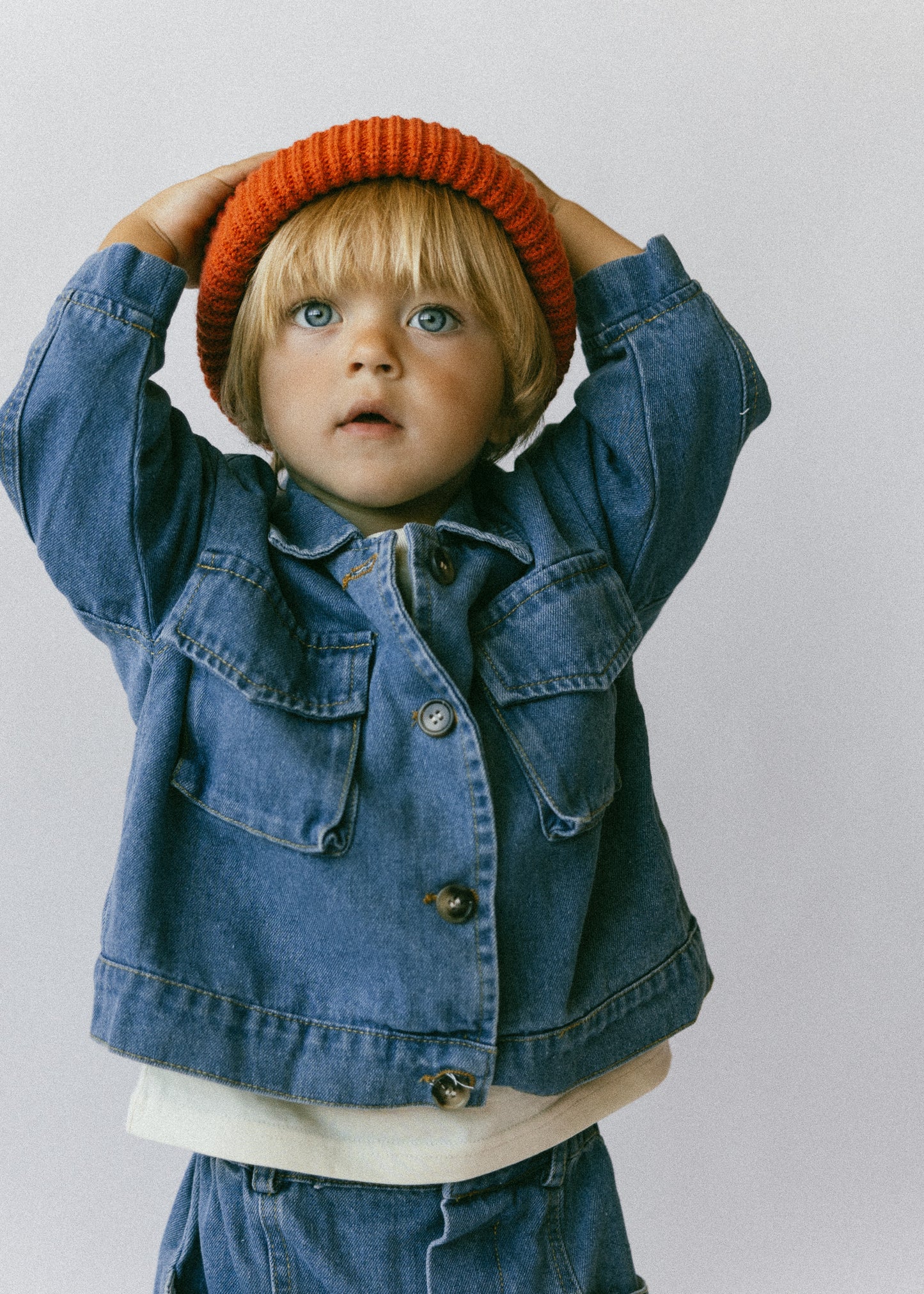 Denim Cargo Jacket- True Blue