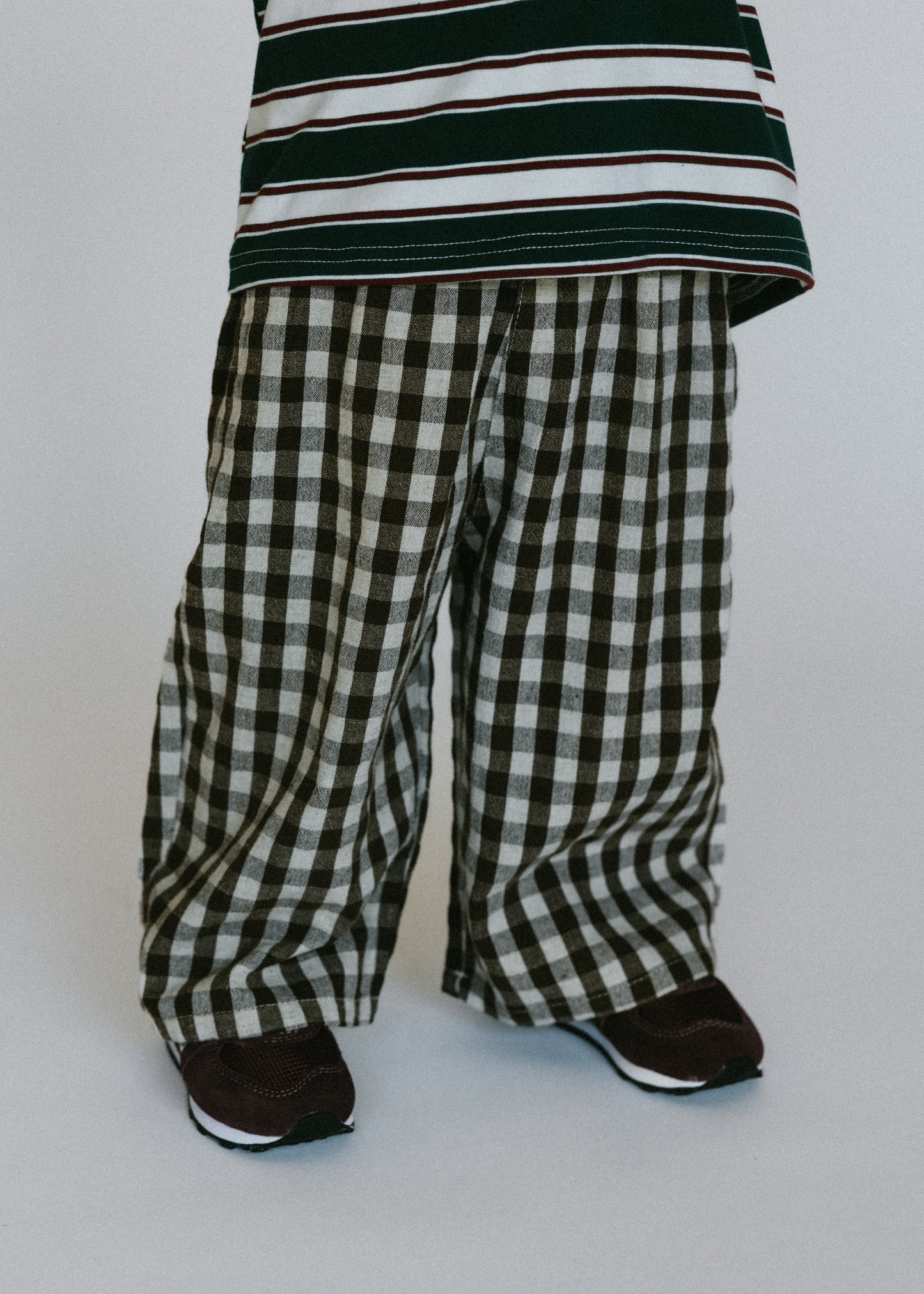 Soft Gingham Pants- Brown
