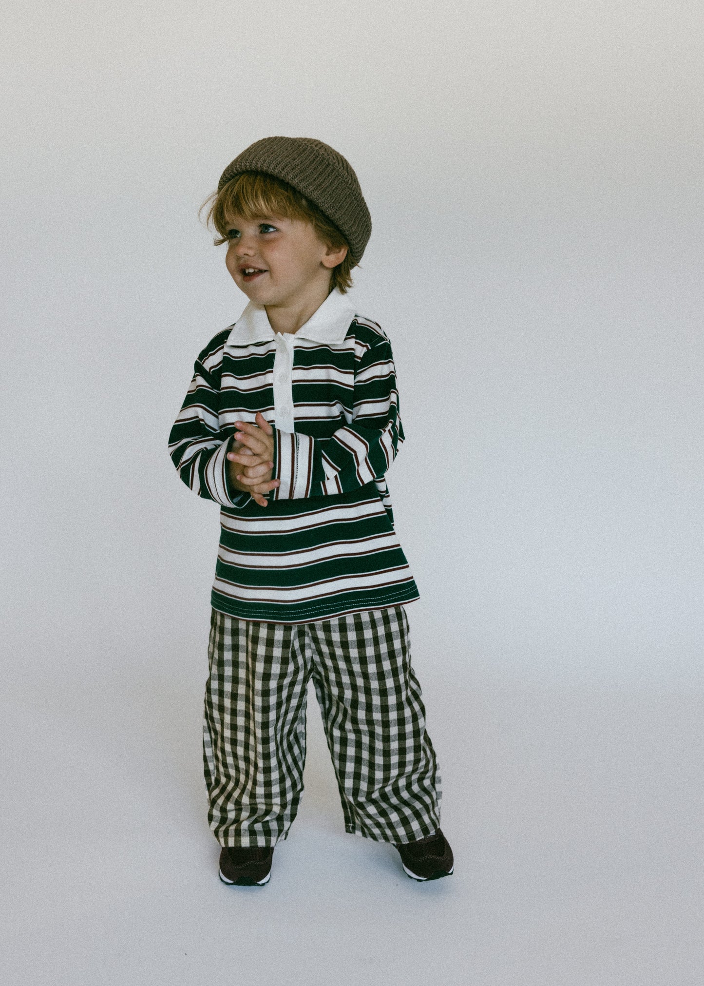 Soft Gingham Pants- Brown