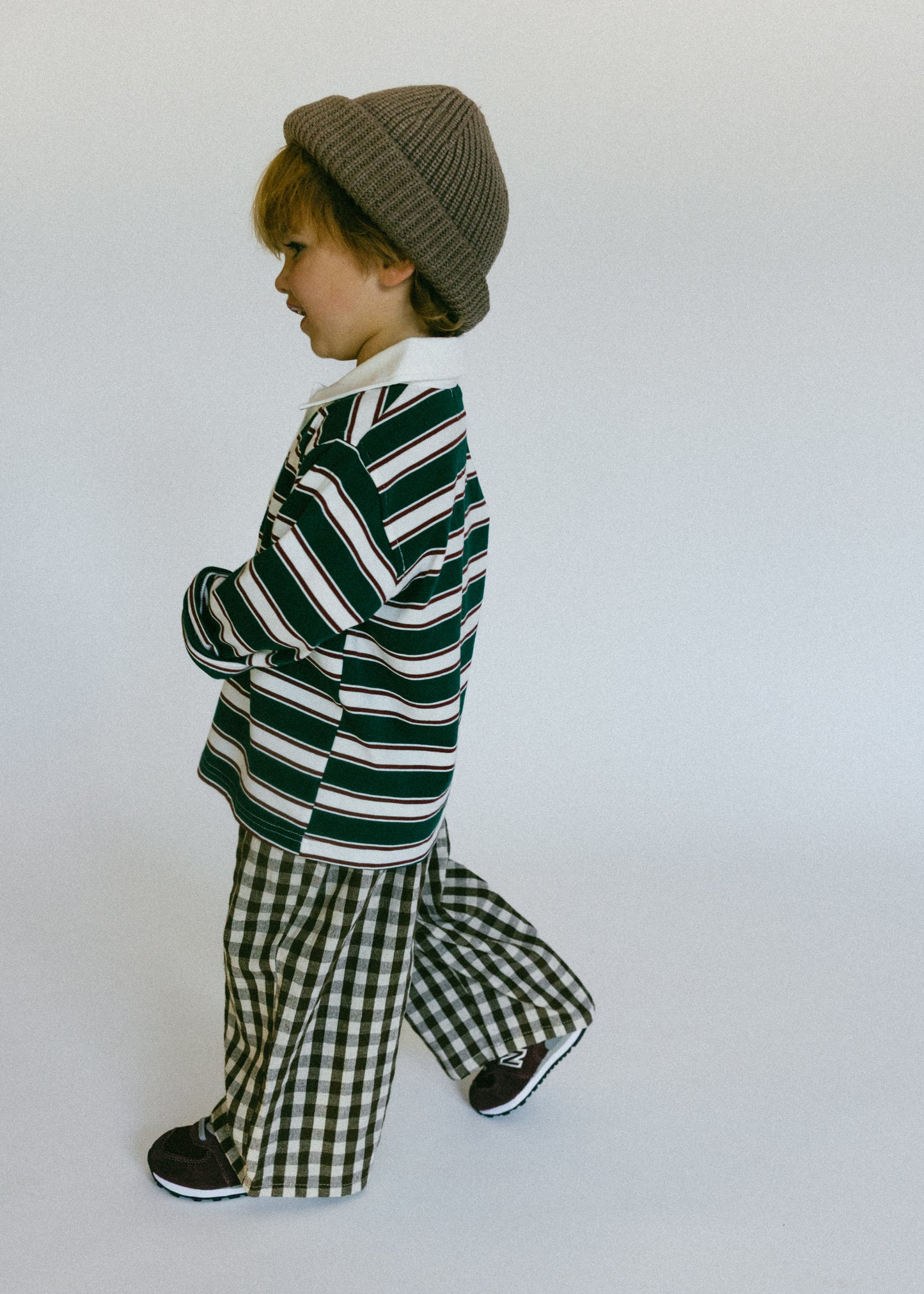 Soft Gingham Pants- Brown