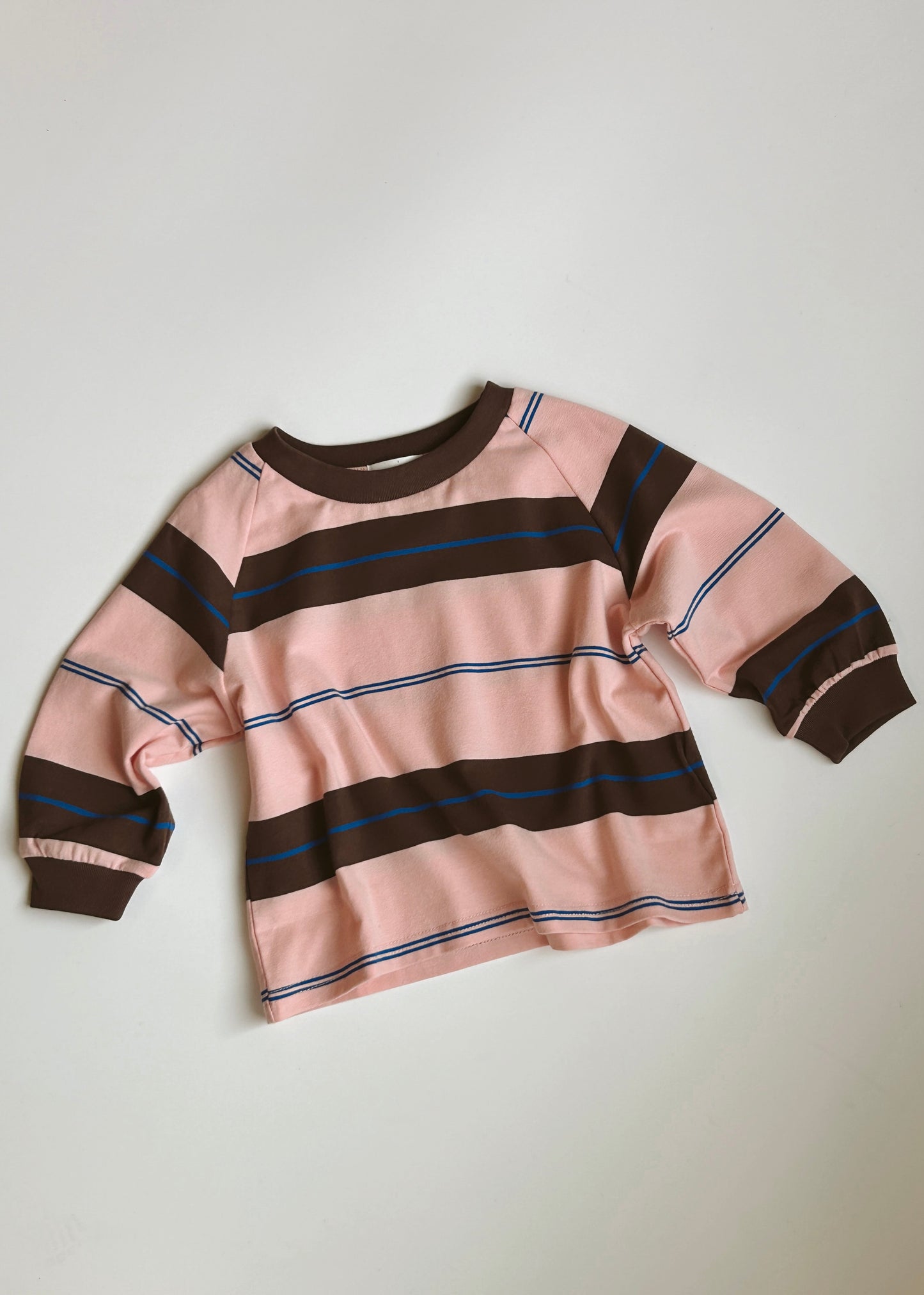 Retro Stripe Long Sleeve- Light Pink