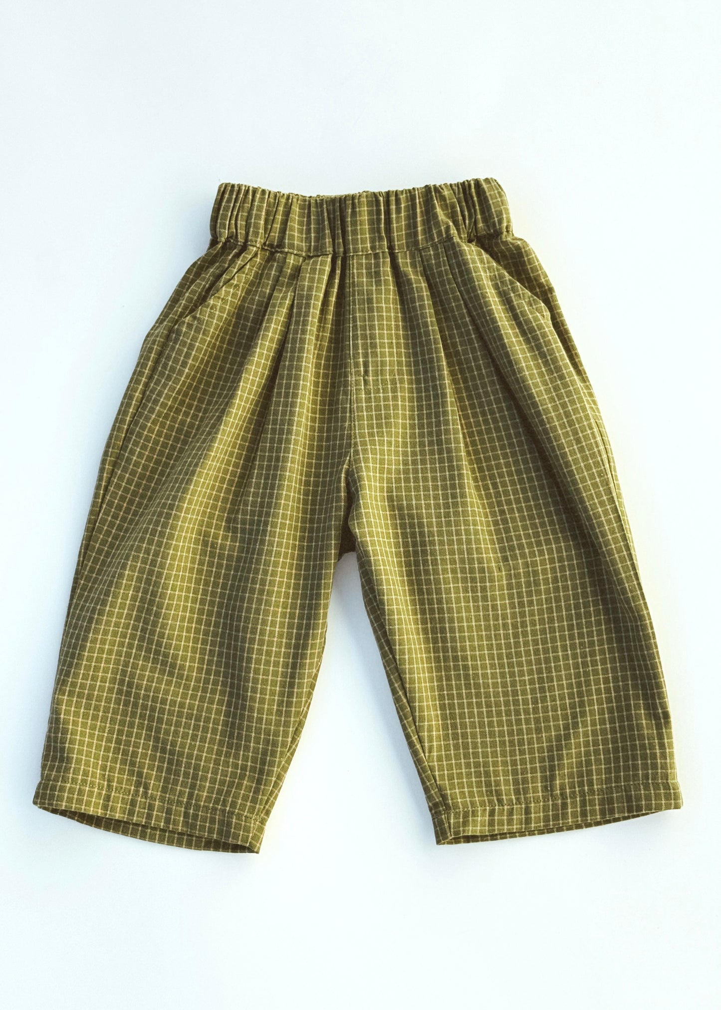 Check Pants- Light Olive & Honey
