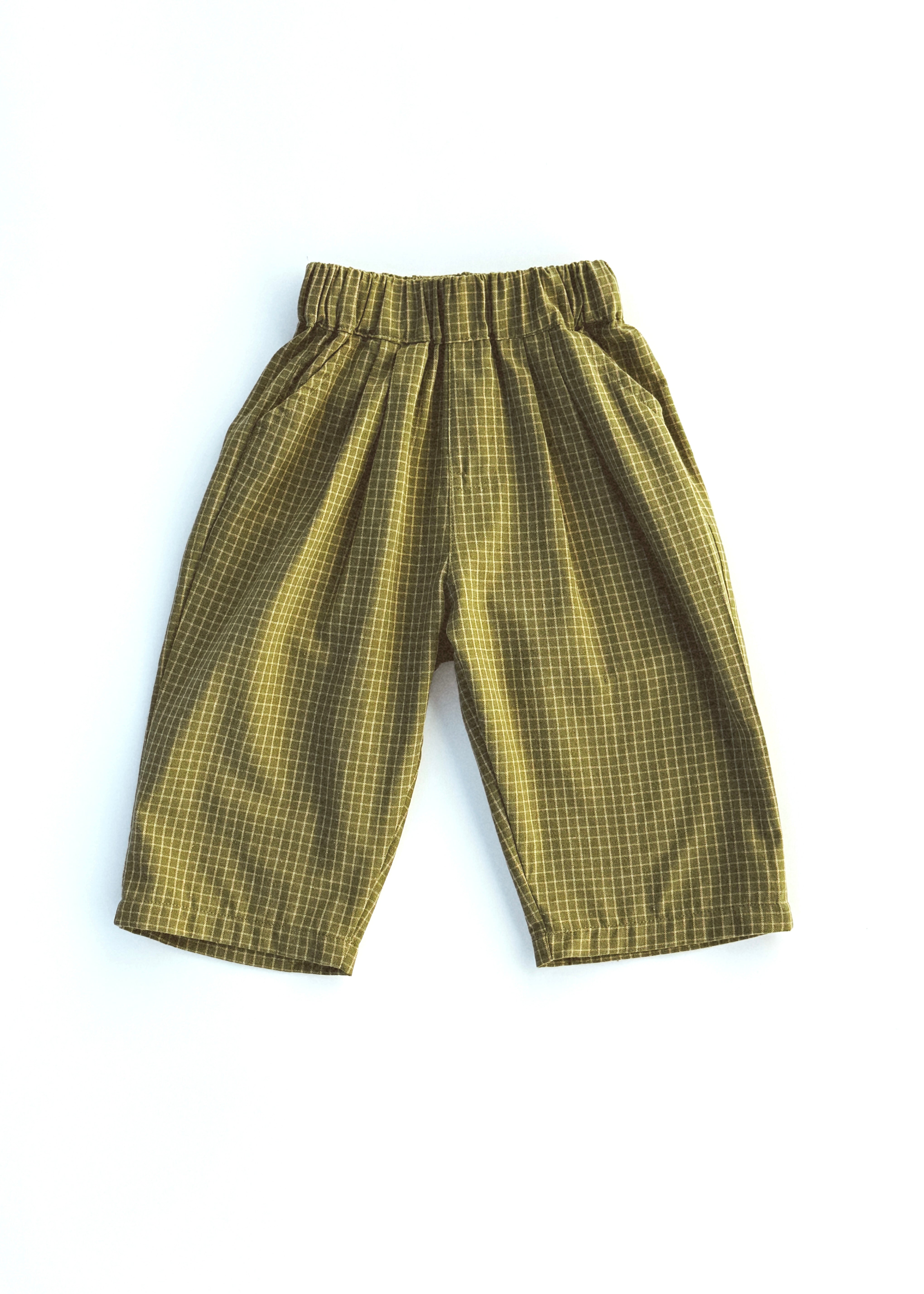 Check Pants- Light Olive & Honey