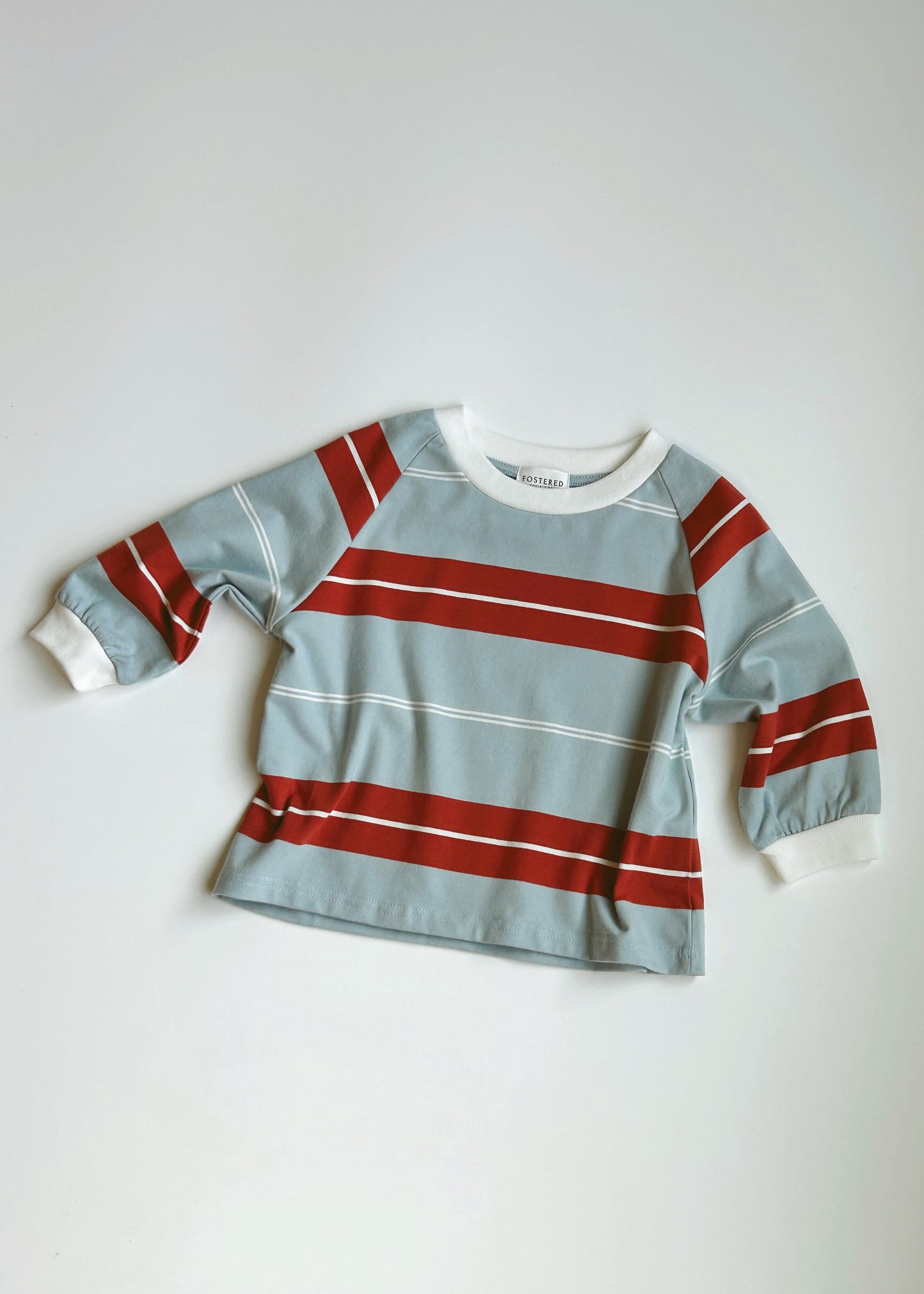 Retro Stripe Long Sleeve- Light Blue