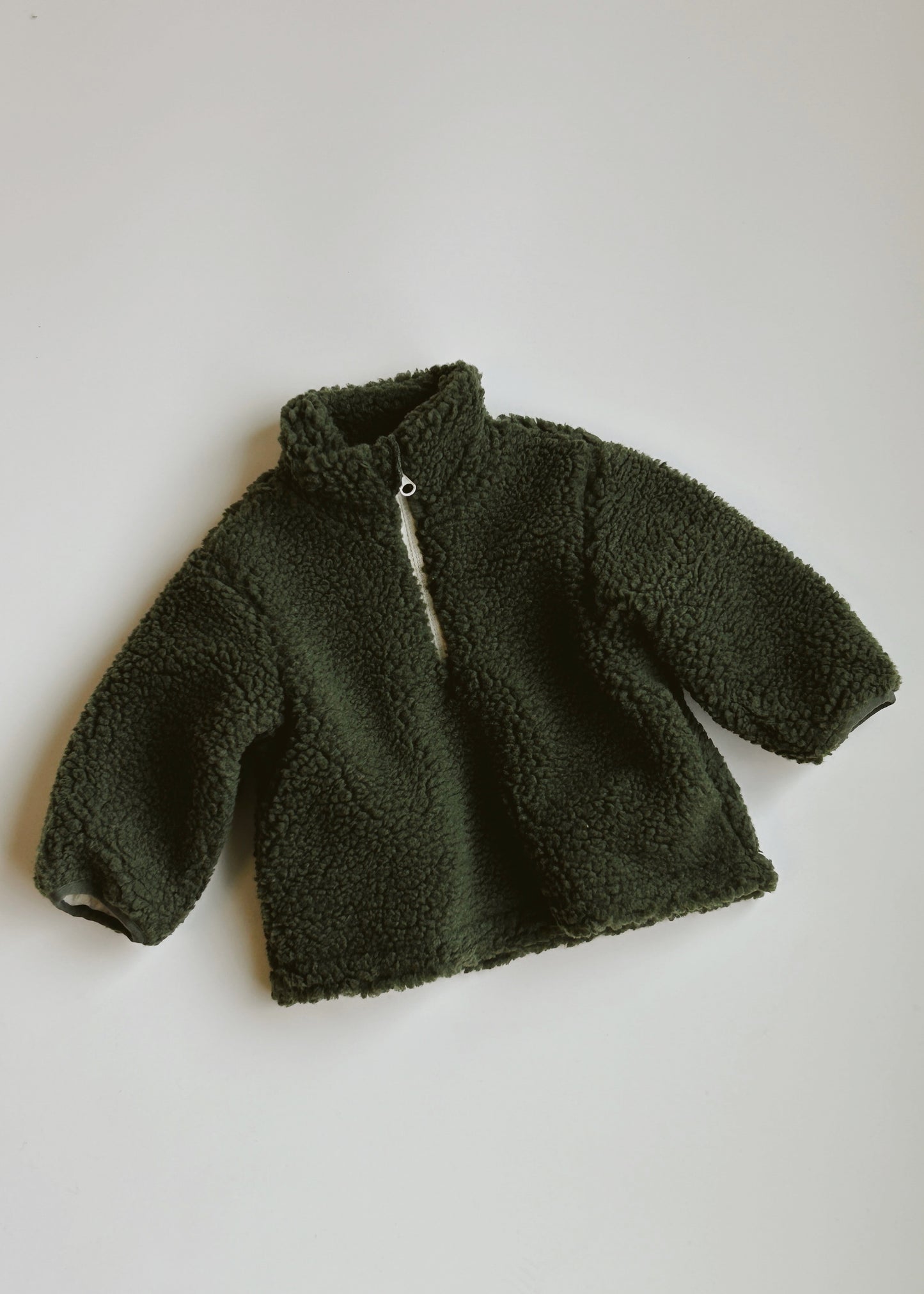 Sherpa Quarter Zip Pullover- Olive