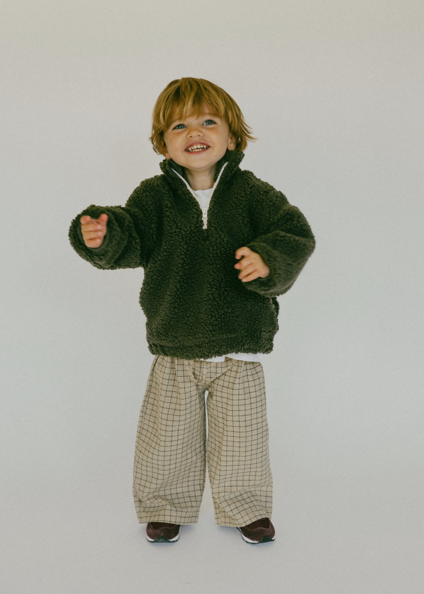 Sherpa Quarter Zip Pullover- Olive