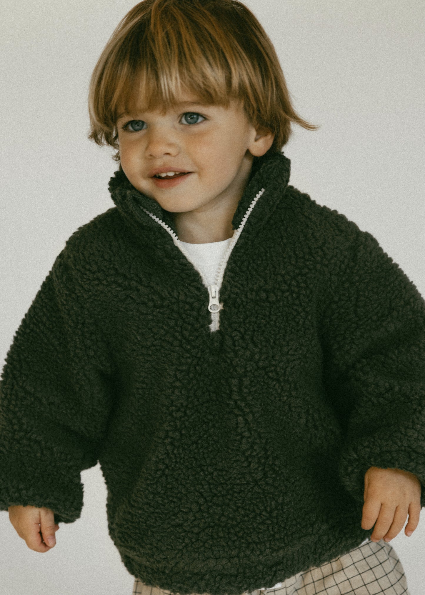 Sherpa Quarter Zip Pullover- Olive