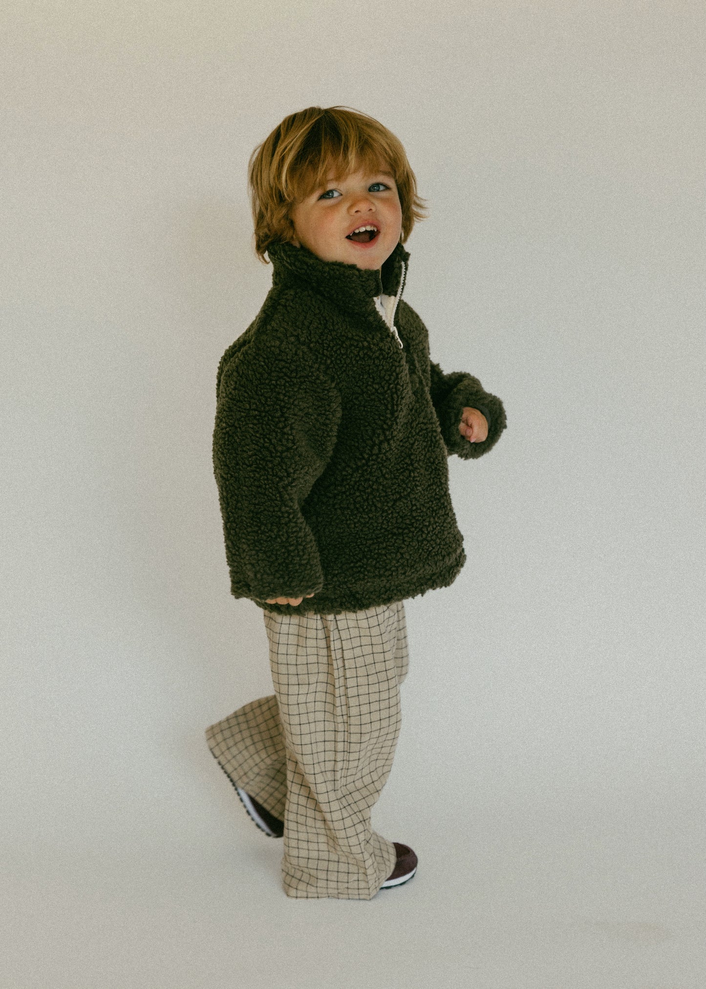 Sherpa Quarter Zip Pullover- Olive