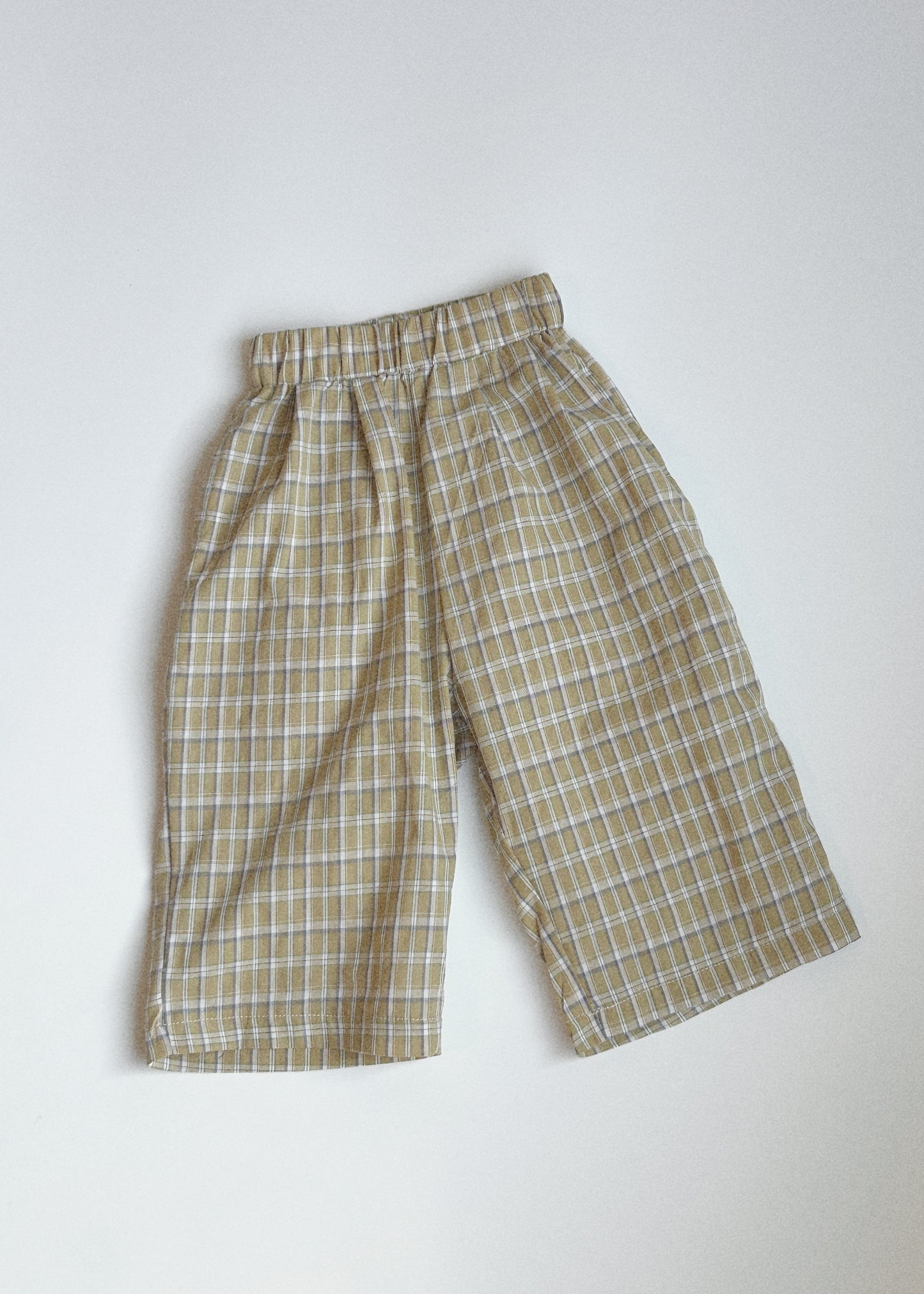 Plaid Cotton Pant- Mustard Yellow
