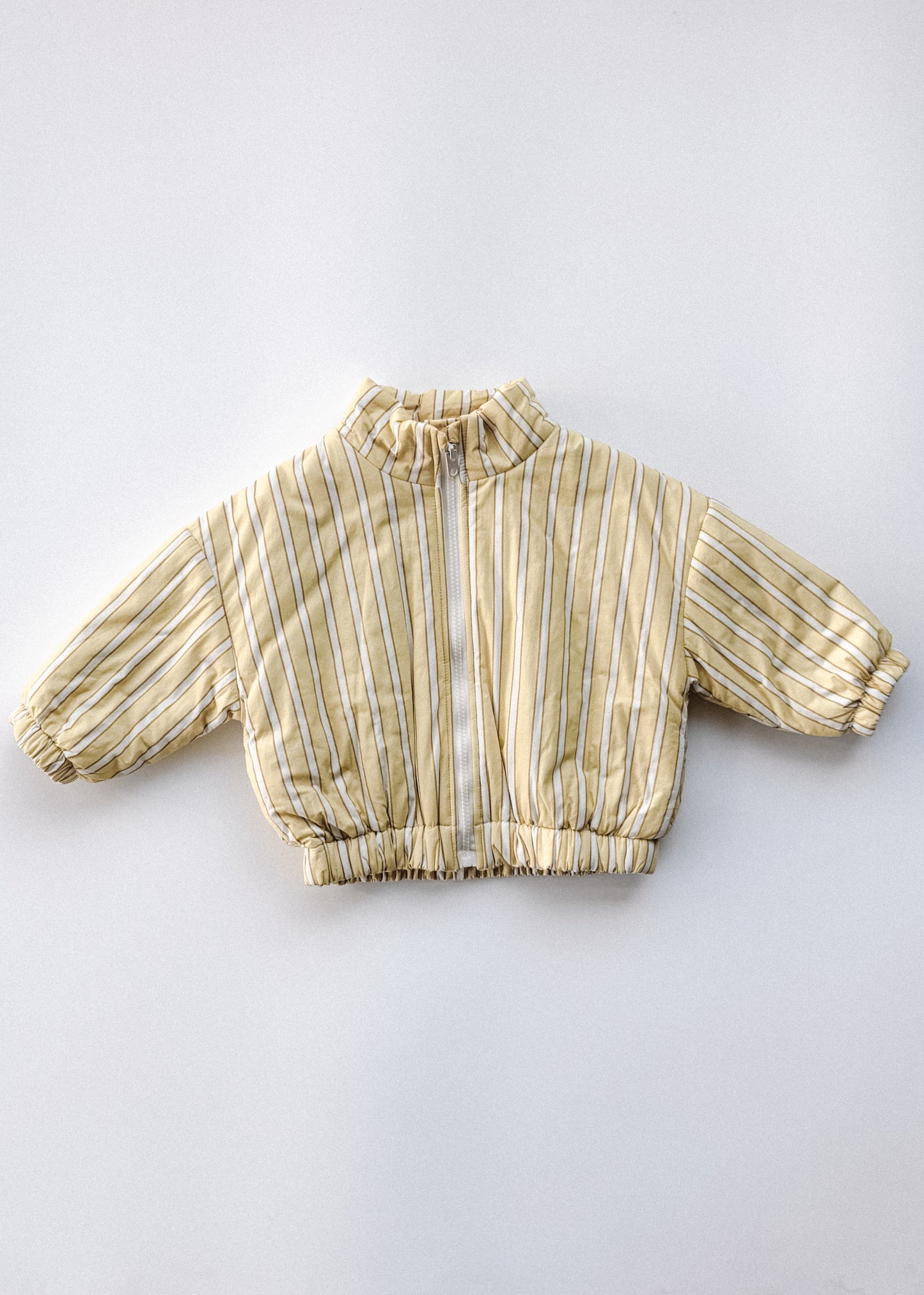 Striped Cotton Bomber- Yellow