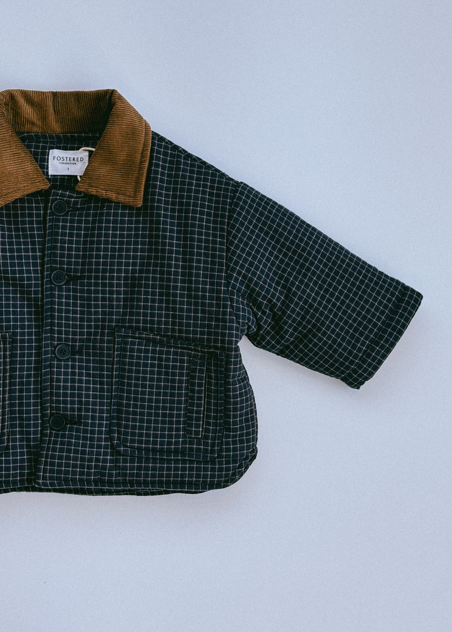 Check Barn Coat- Navy