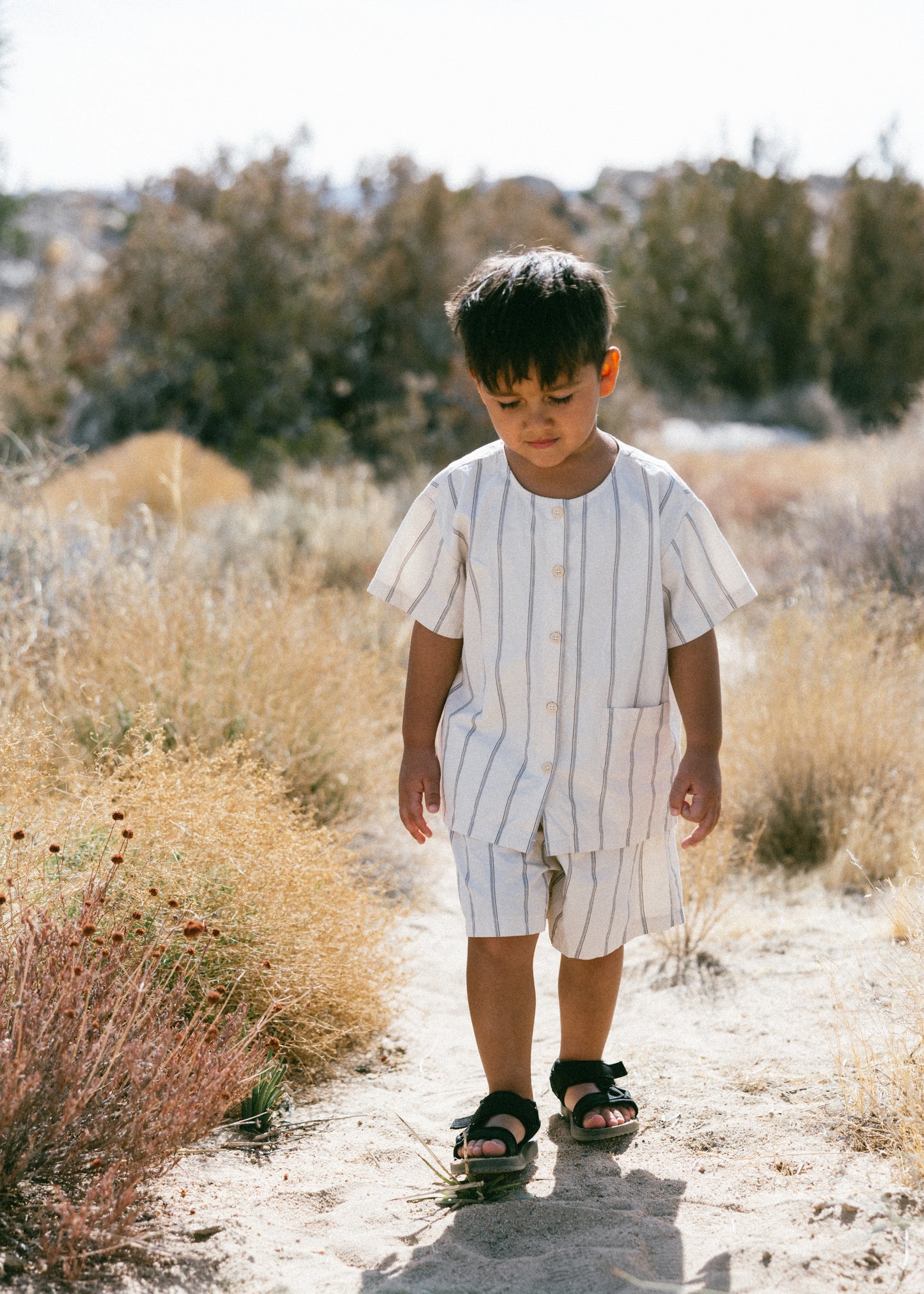 Striped Breezy Set- Cream
