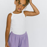 Striped Terry Shorts- Lavender