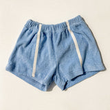 Single Stripe Terry Shorts- Blue Poppy