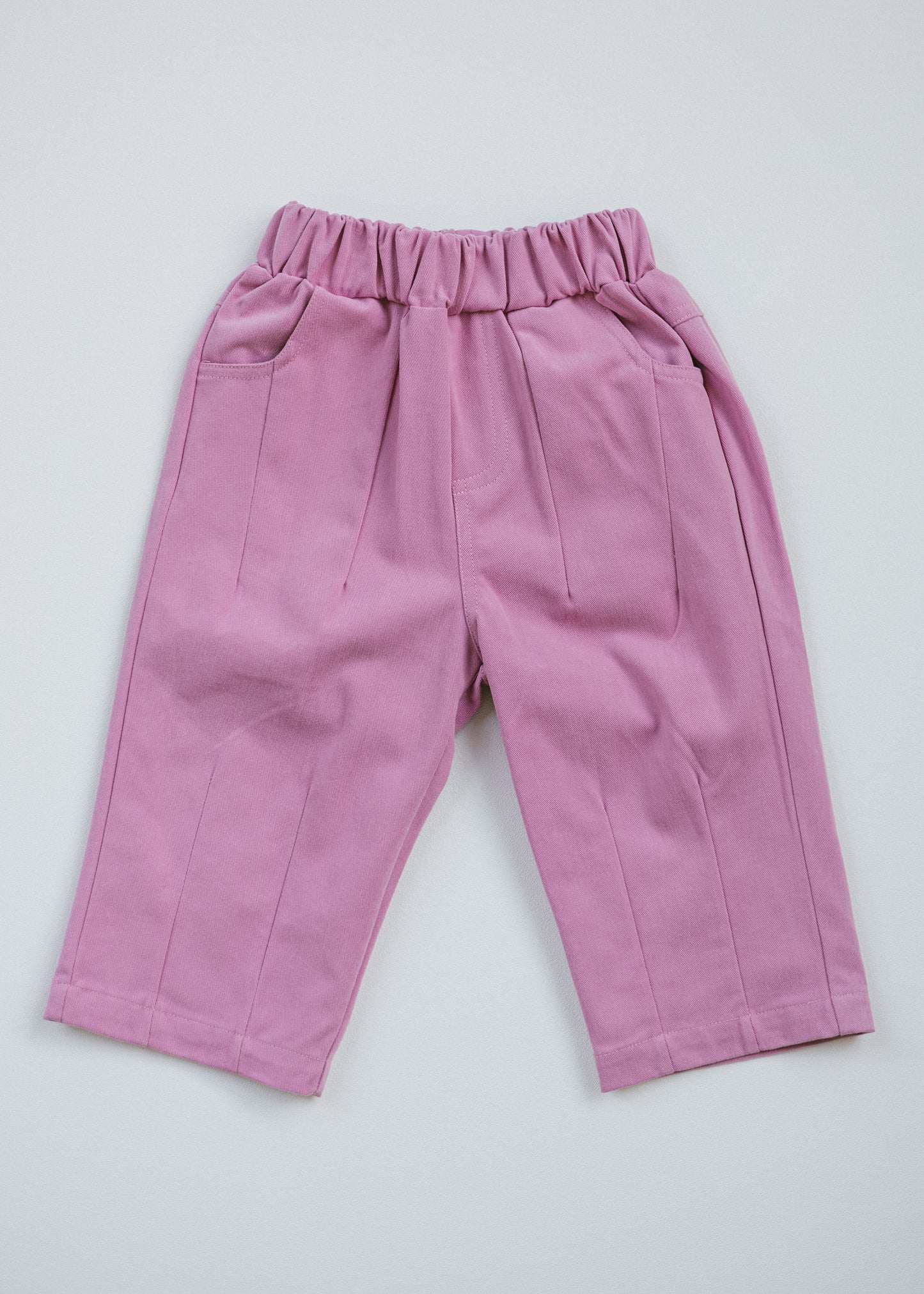 Pleated Twill Pant- Pink