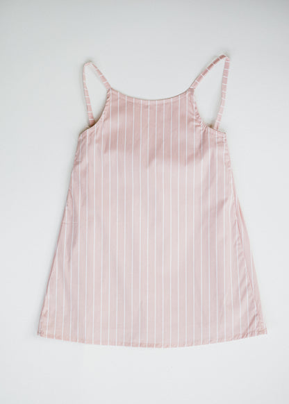 Tie Back Dress- Striped Pink