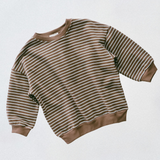 Everyday Stripe Pullover- Brown