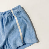 Single Stripe Terry Shorts- Blue Poppy